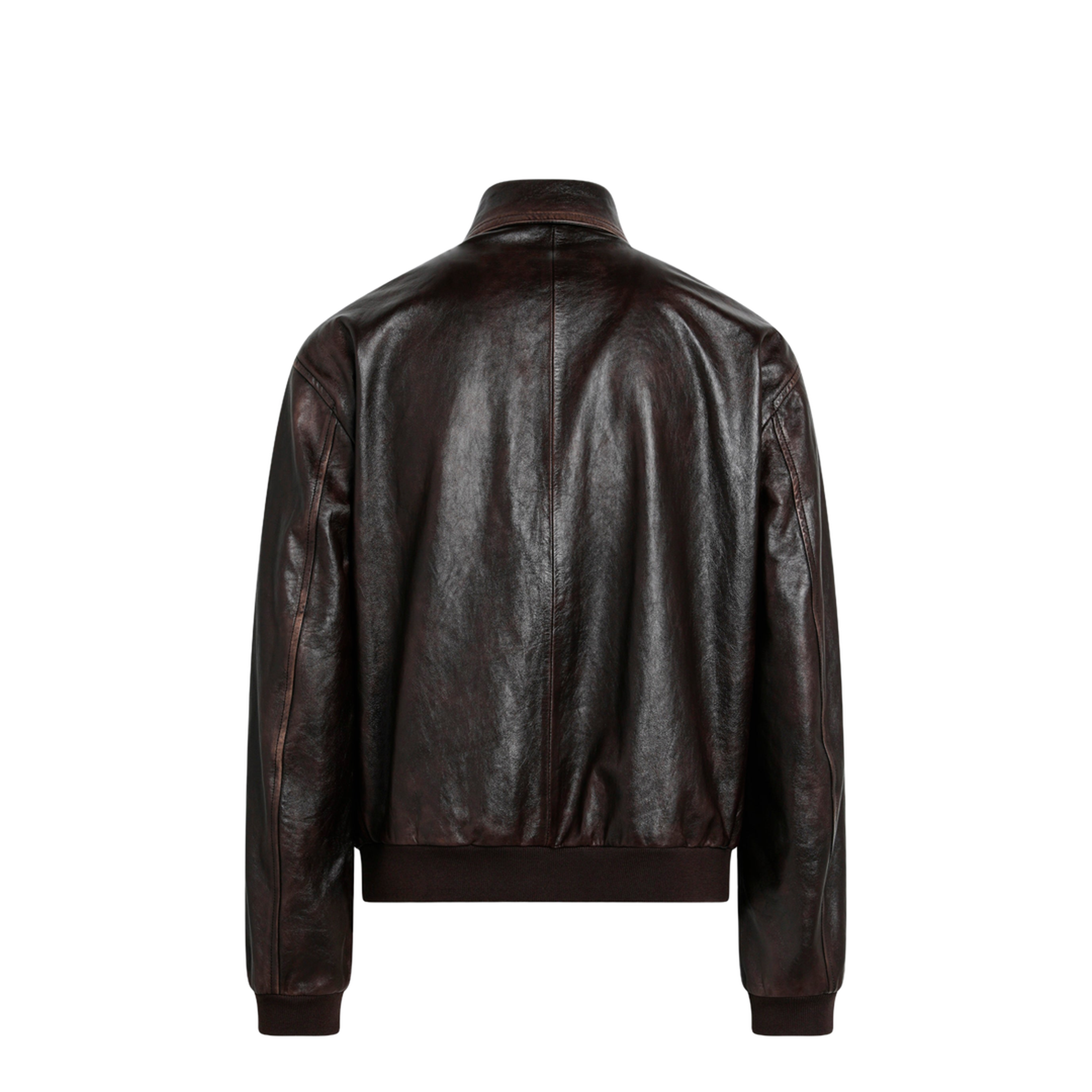 Vintage Nappa Leather Bomber Jacket in Dark Brown - Image 2