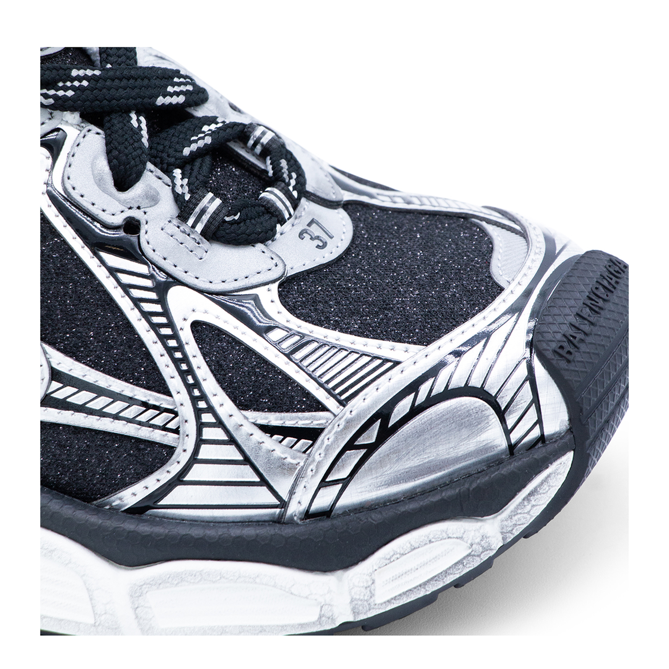 3XL Sneakers in Black and Silver with Glitter - Image 7