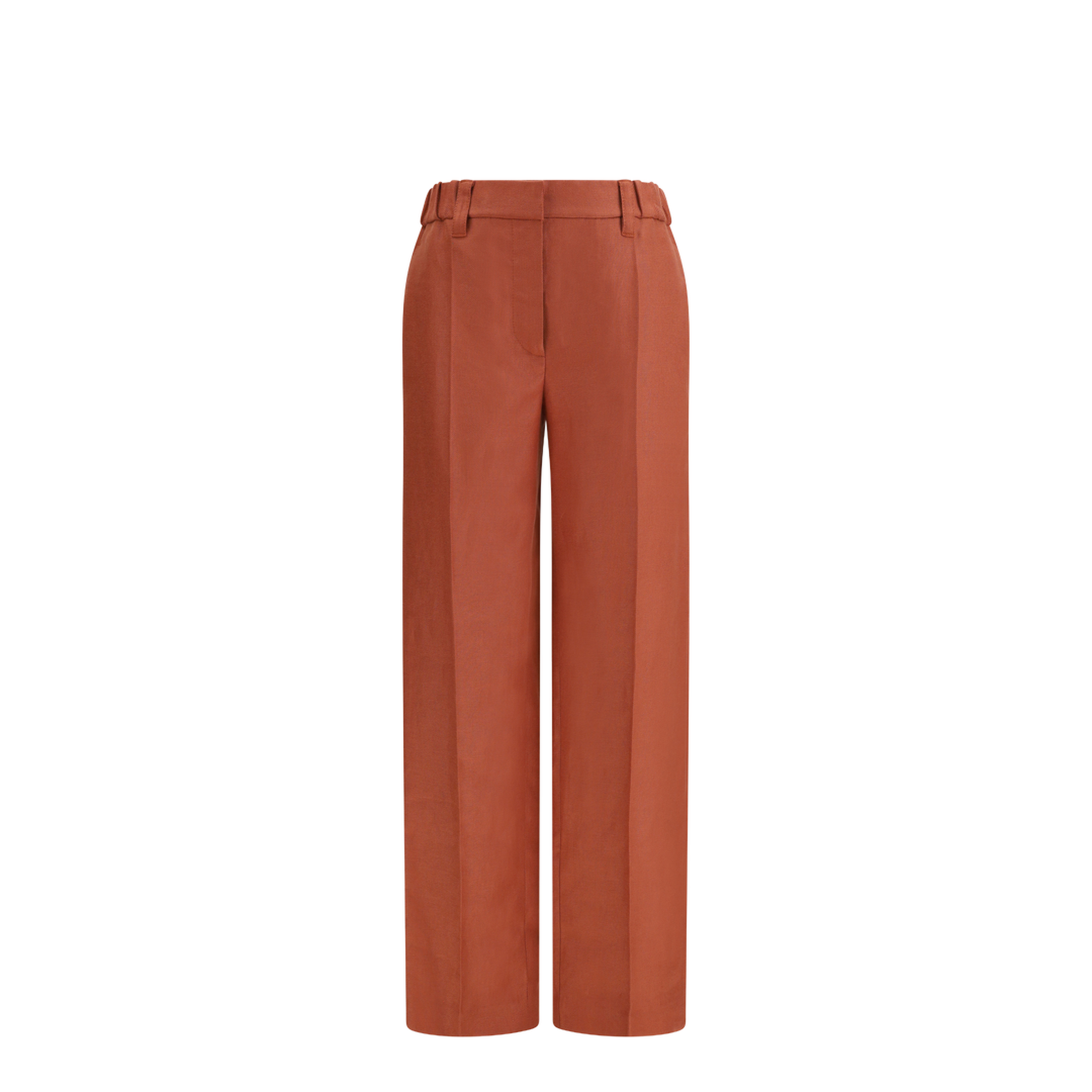 Wide-Leg Pants In Linen With Elastic Waistband And Belt Loops - Image 1