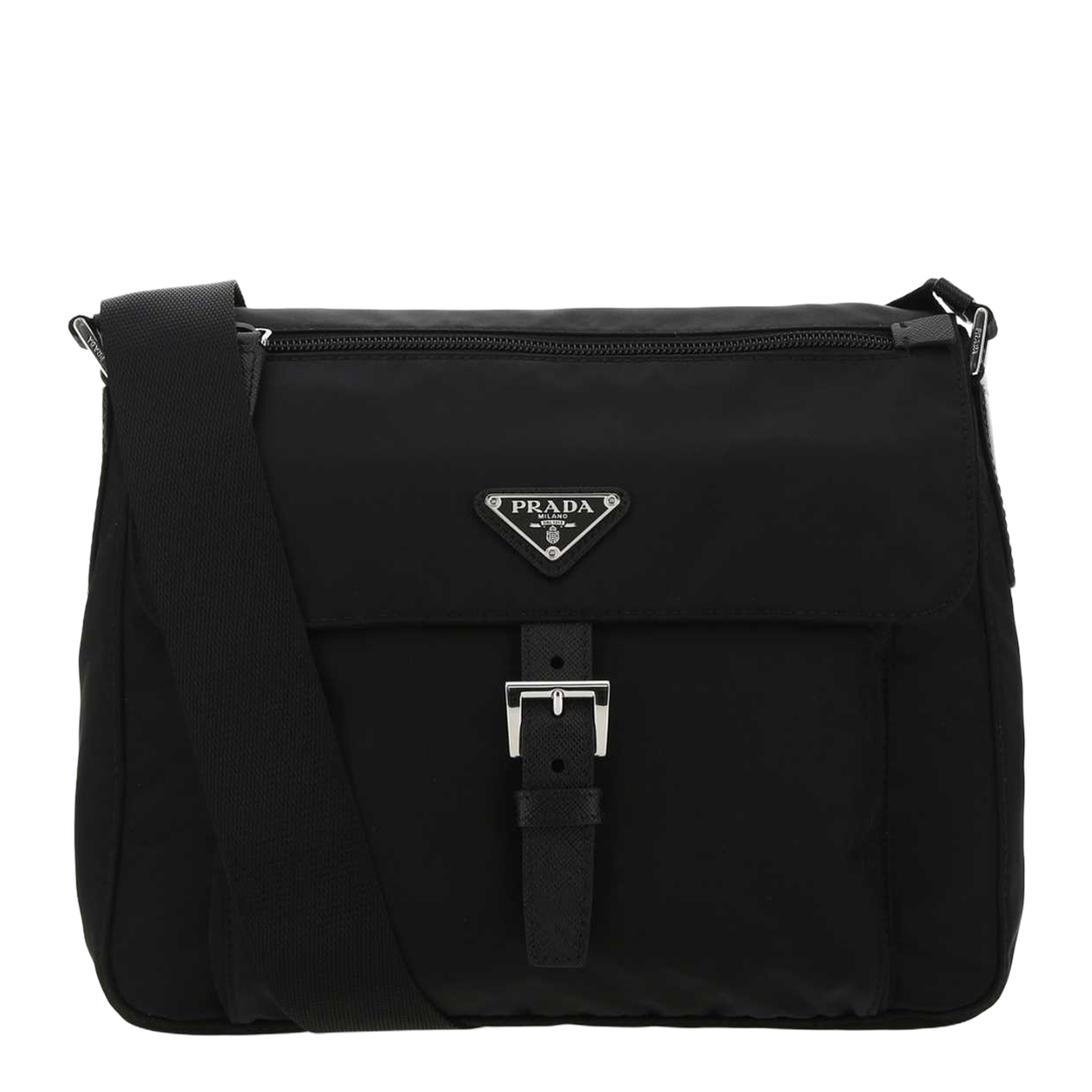 Re-Nylon Medium Recycled Polyamide Shoulder Bag - Black - Image 1