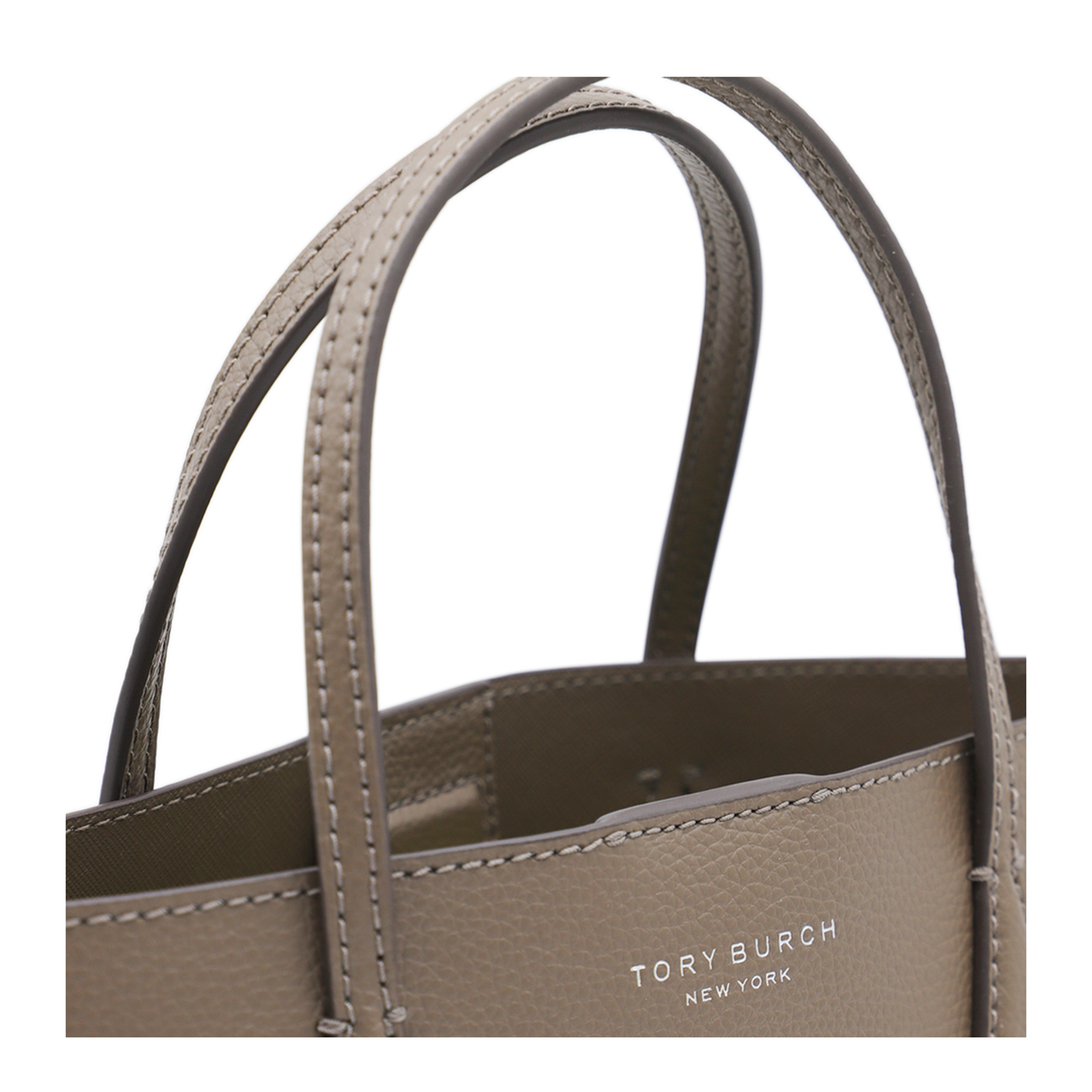 Perry Small Leather Tote Bags - Taupe - Image 4