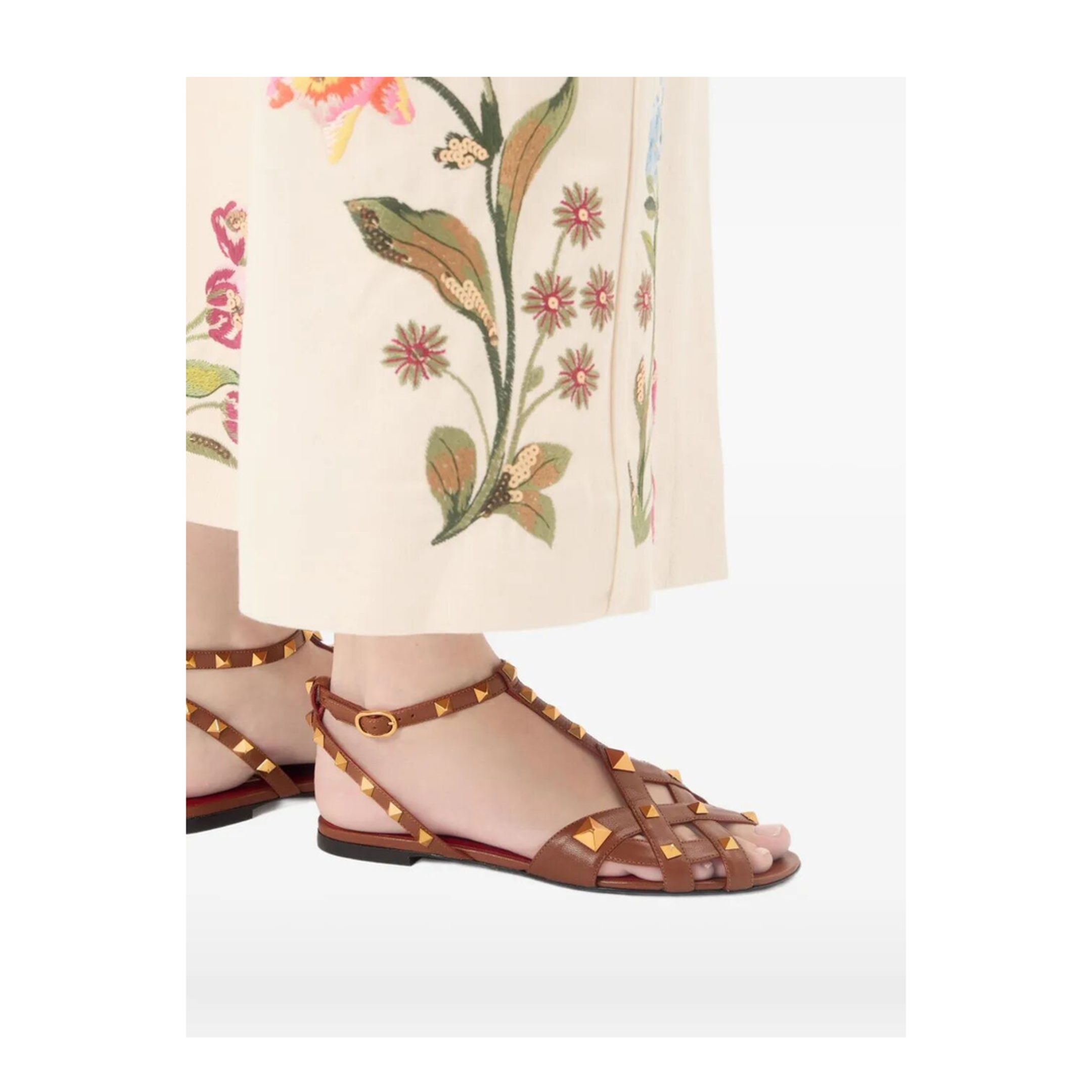 Studdy Kidskin Flat Sandals - Image 2