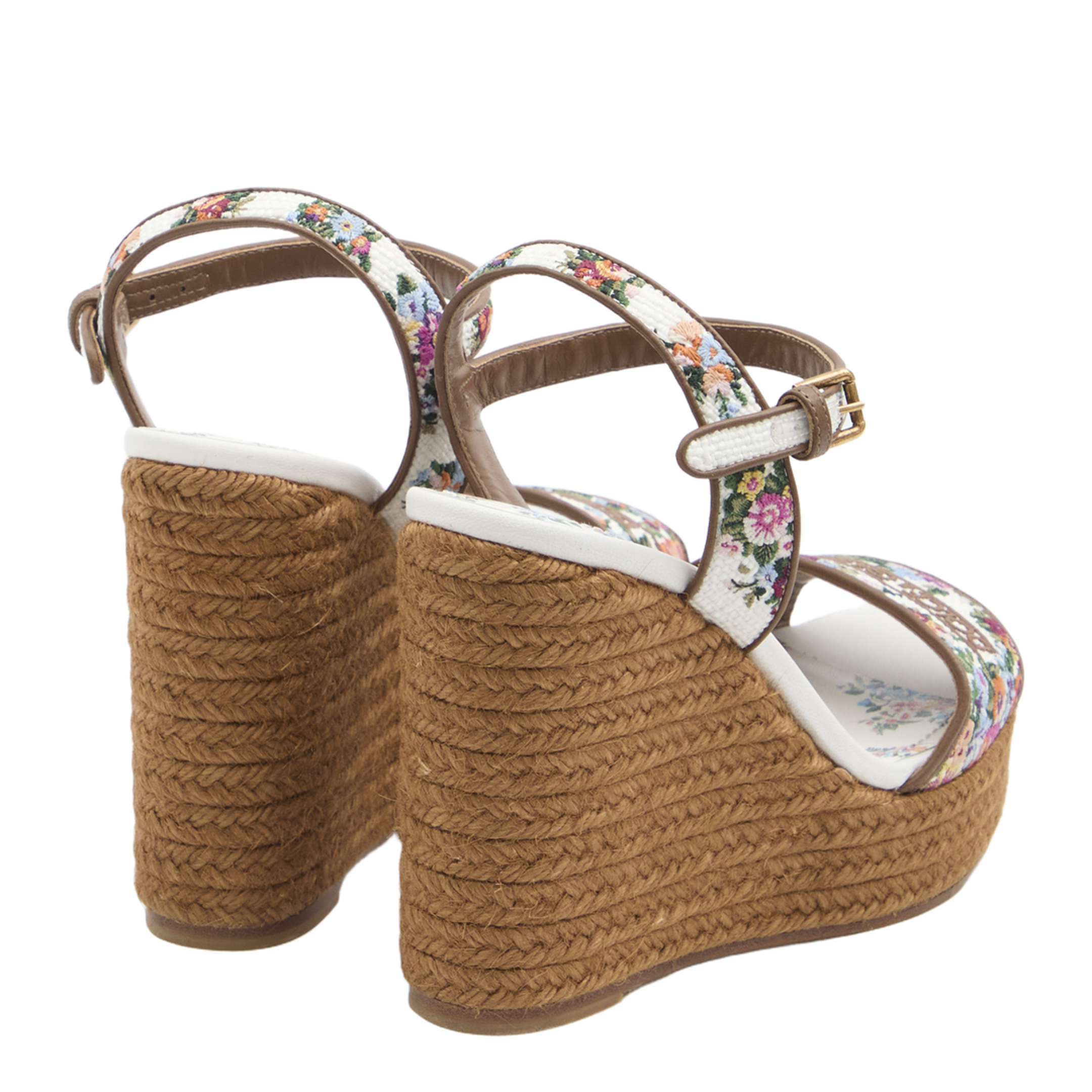 Wedge Sandals with Logo Embroidery - Image 3