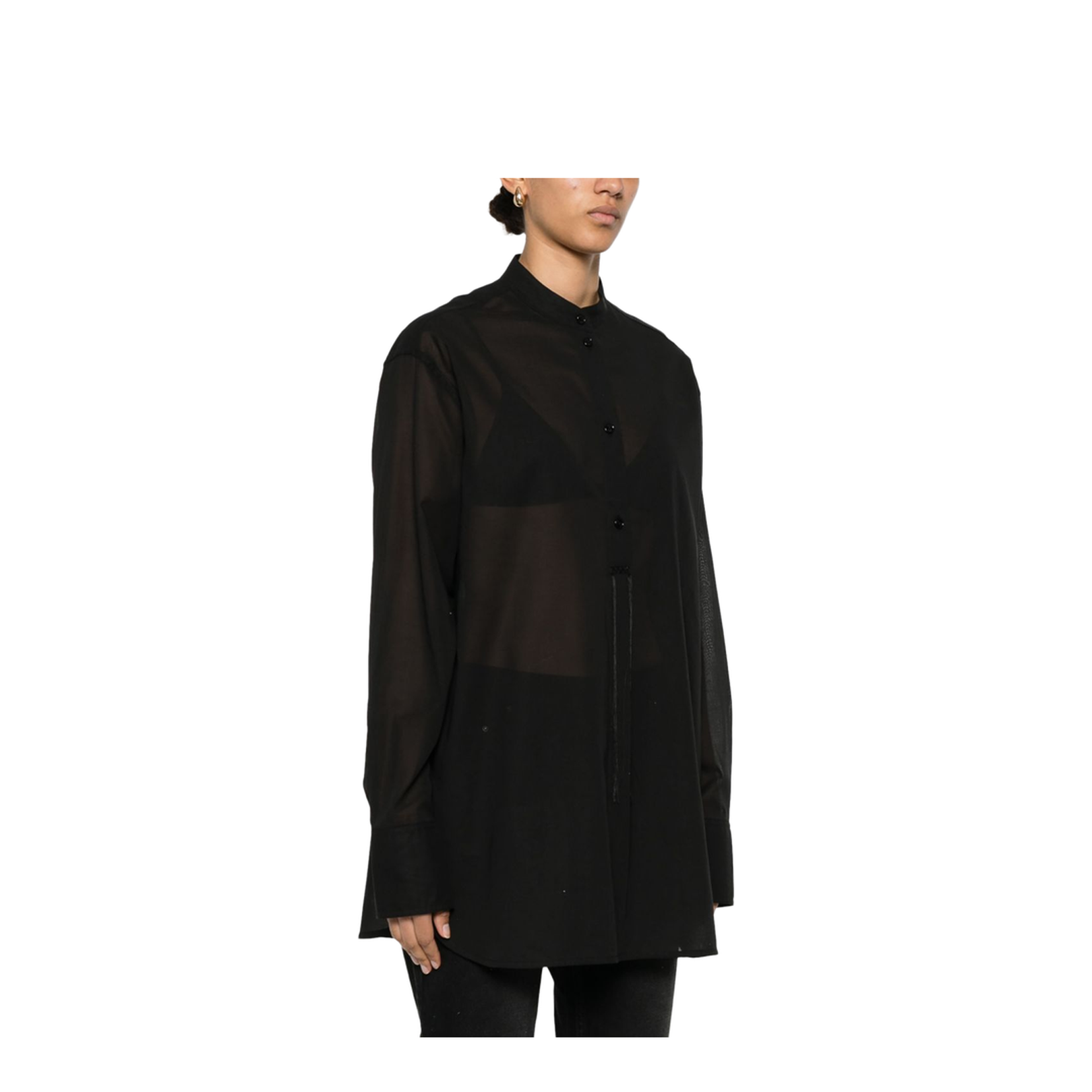 Stand Collar Organic Cotton Shirt - Image 3