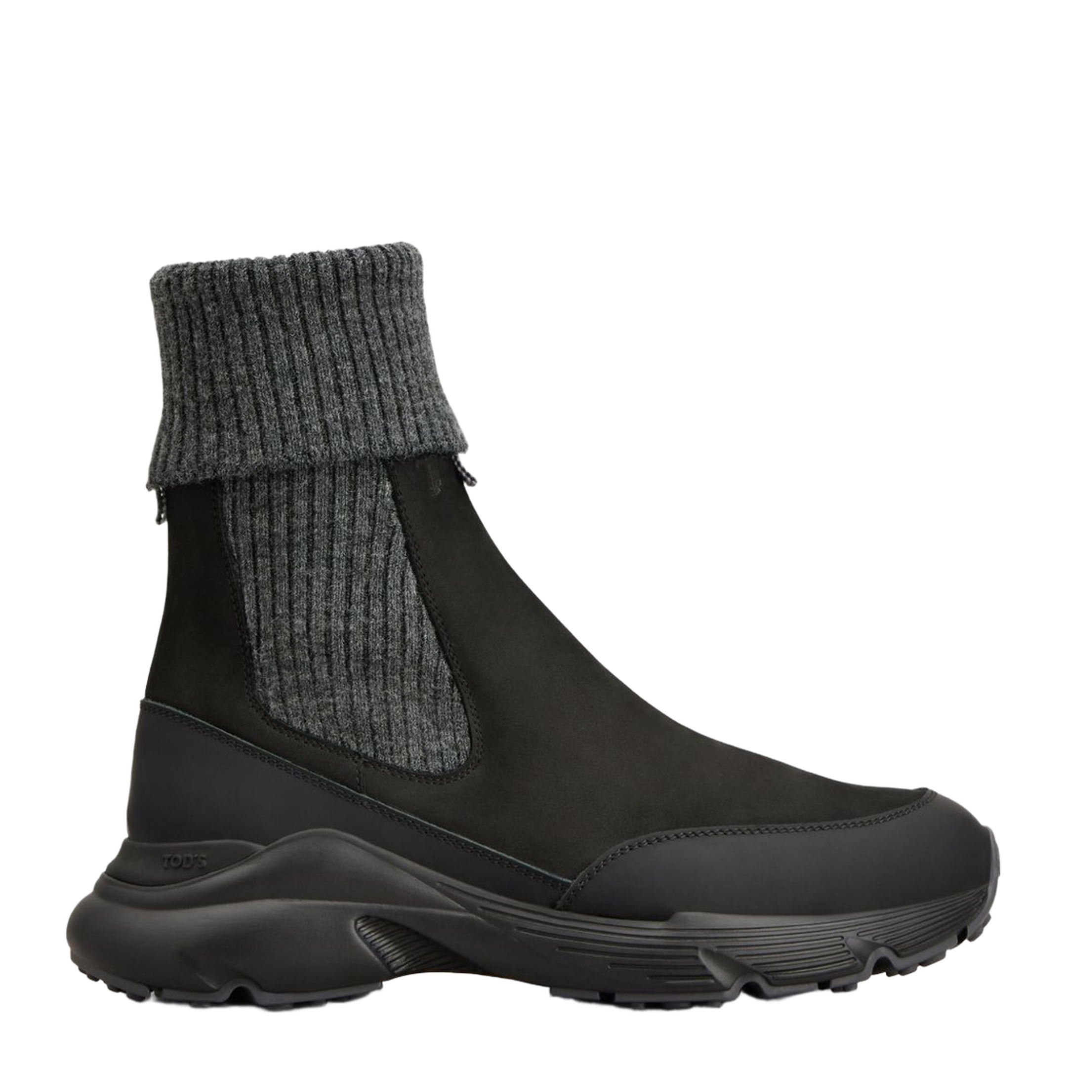 Chelsea Boots in Nubuck and Knit - Image 1