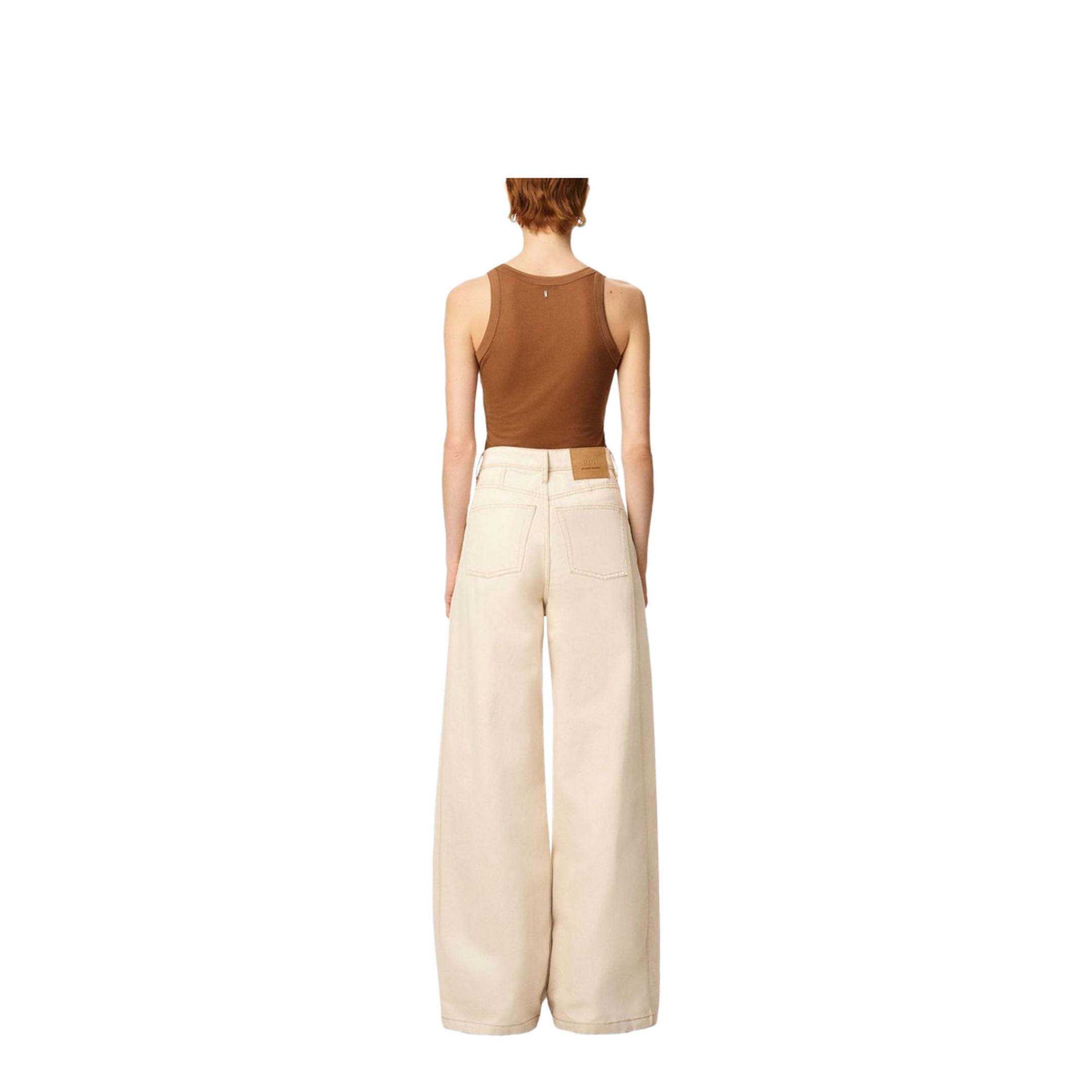 White Cotton Super Wide Fit Jeans - Image 6