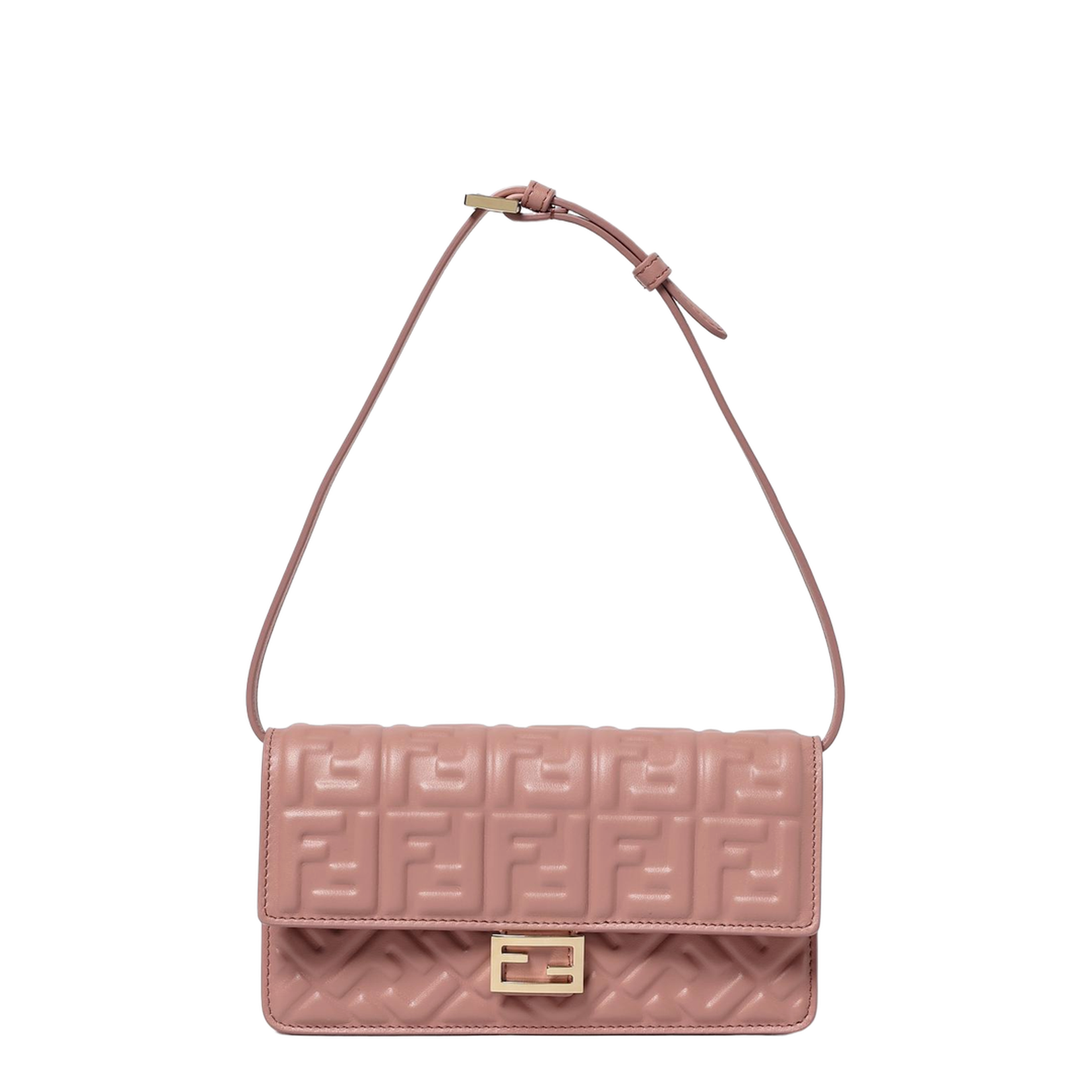 Baguette Leather Shoulder Bags - Pink - Image 1