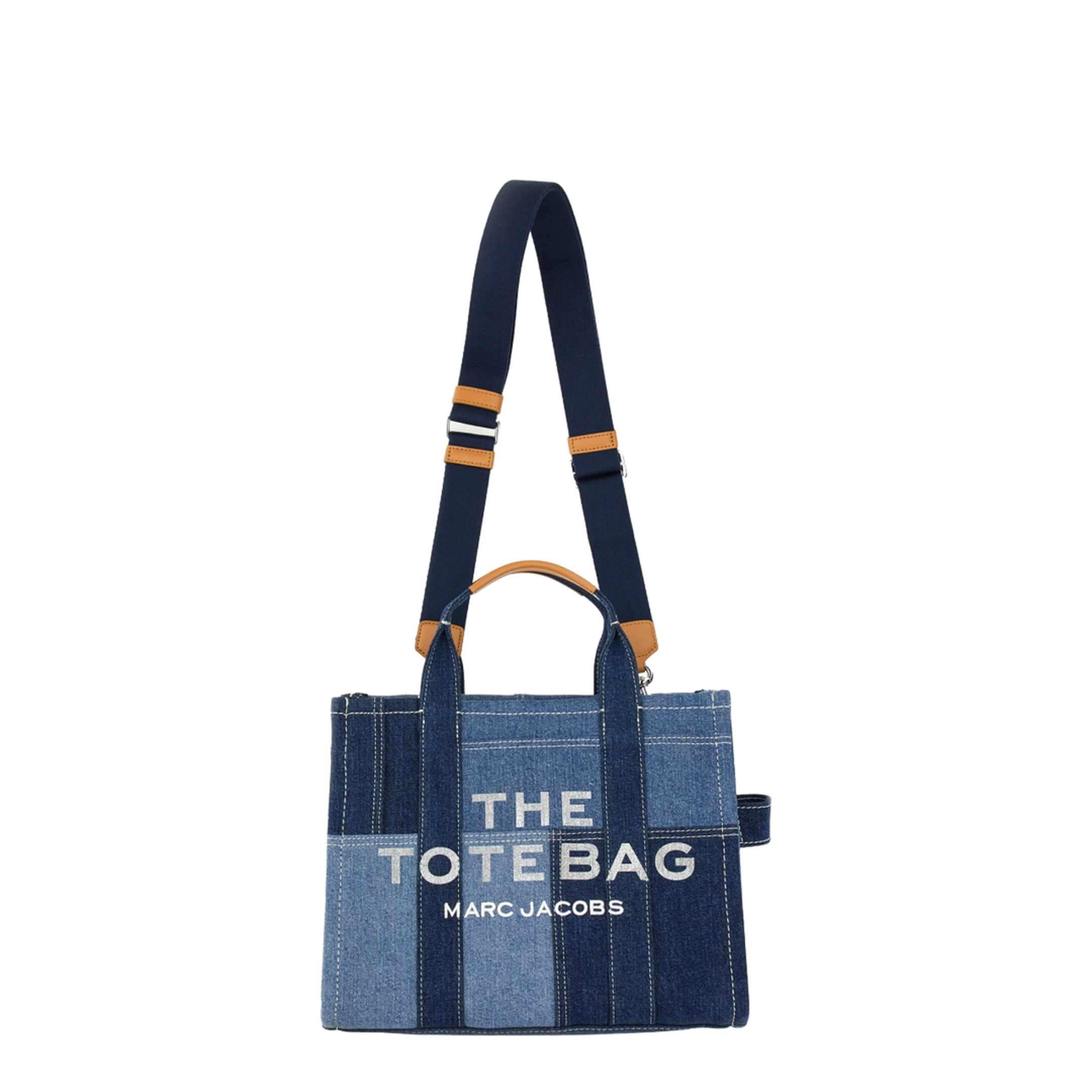 Small The Tote Bag in Blue Denim - Image 4