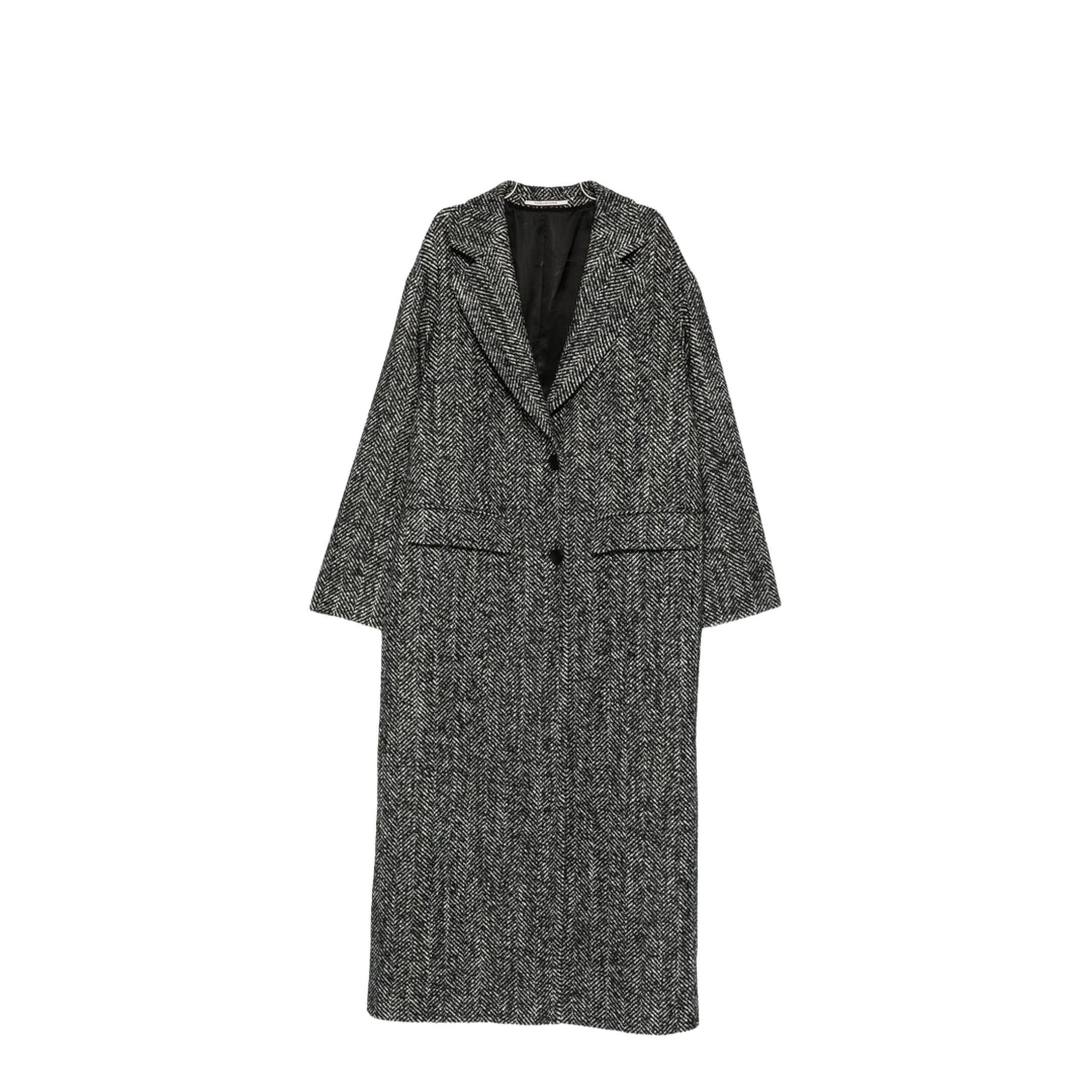 Wool Blend Single-breasted Coat Black - Image 1