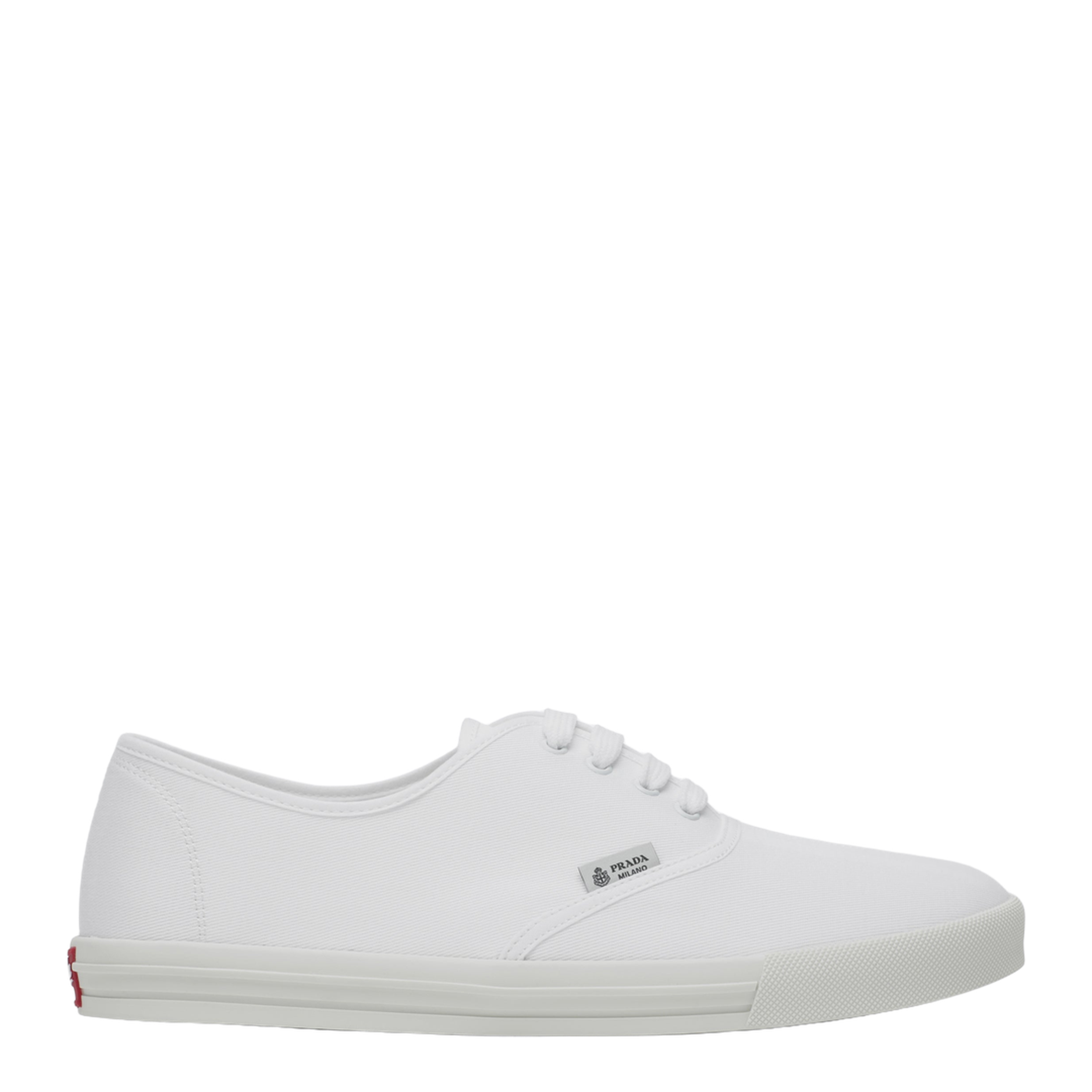 White Drill Fabric Sneakers - Image 1