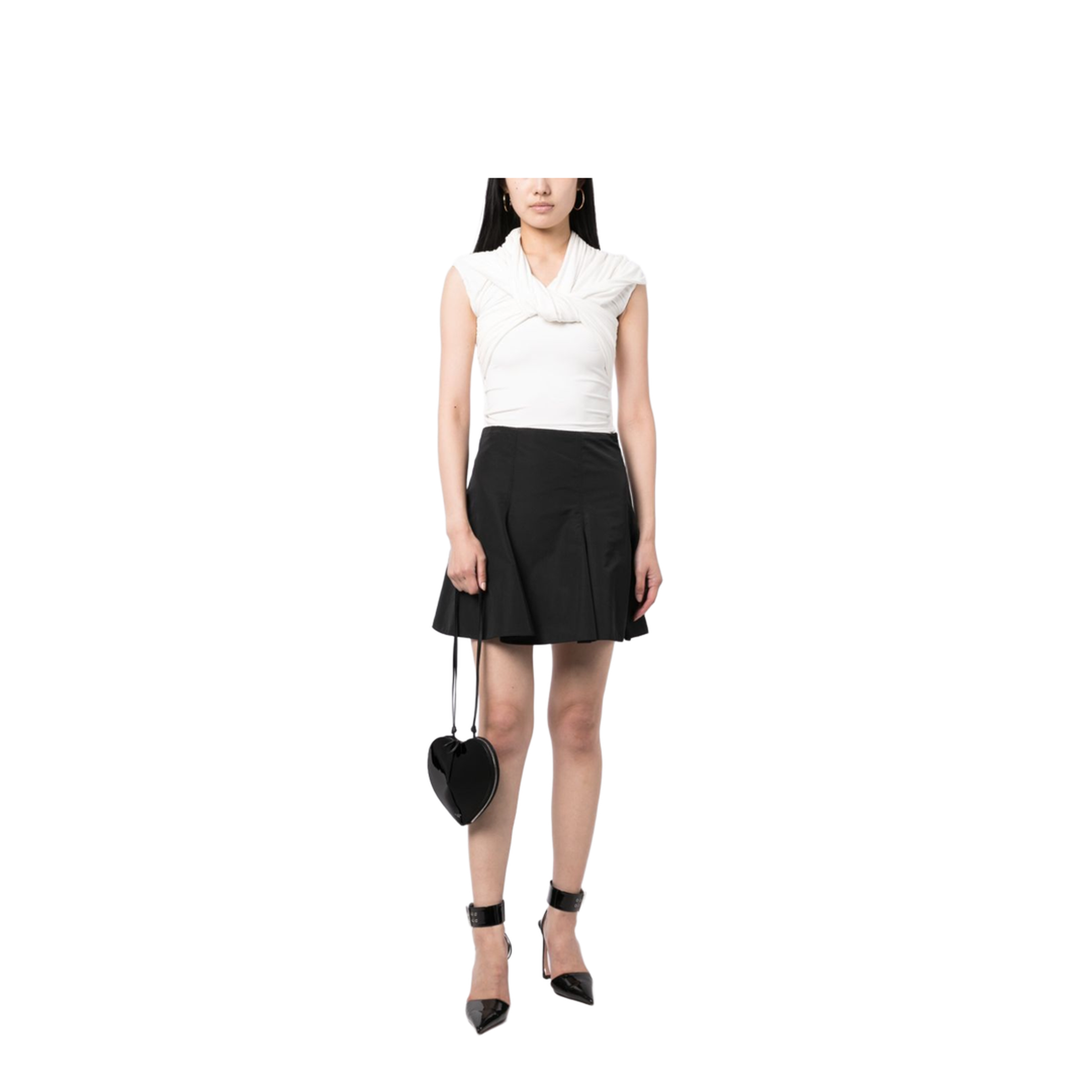 Le Cœur Calfskin Crossbody Bag - Black - Image 2