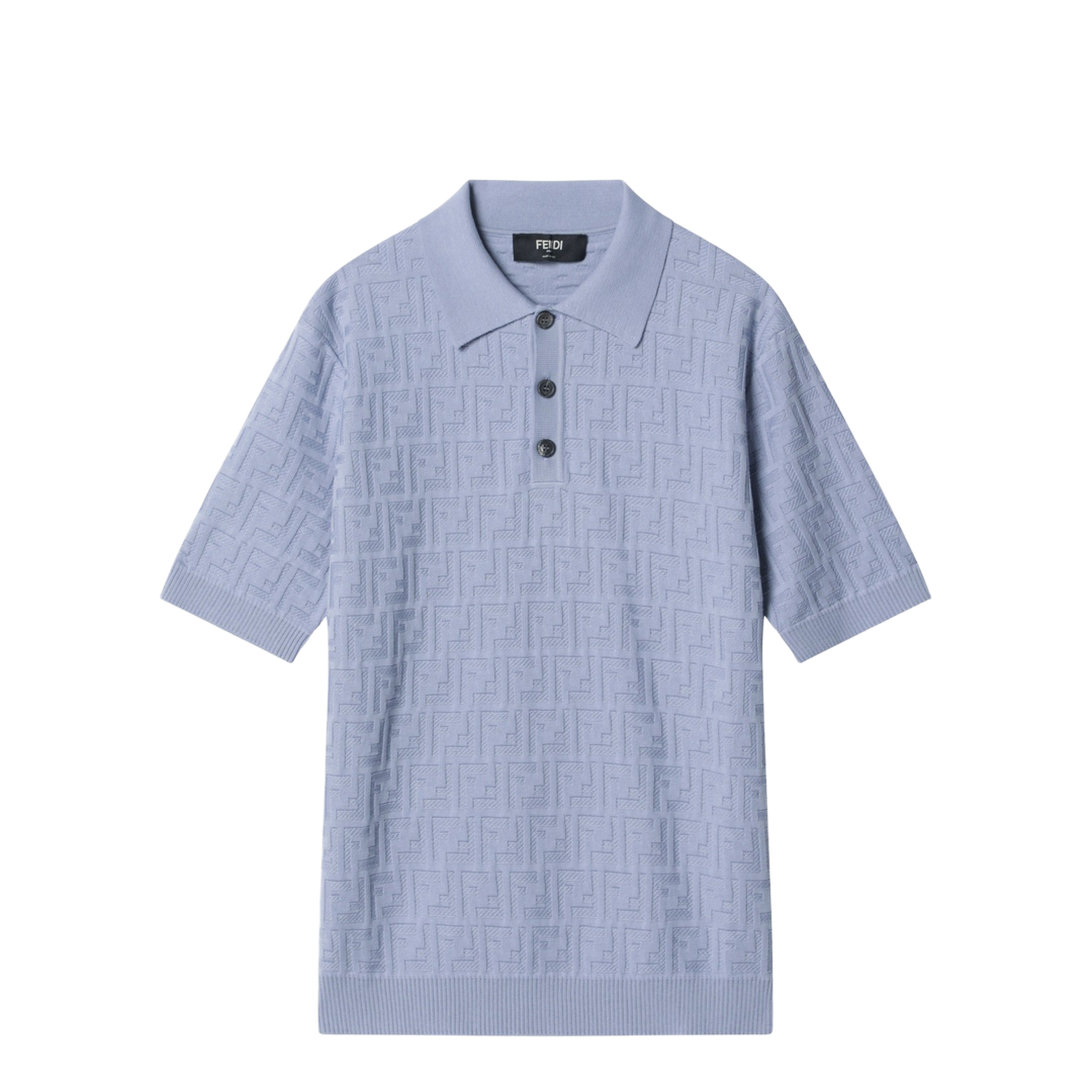 Light Blue Cotton Polo Shirt - Image 1