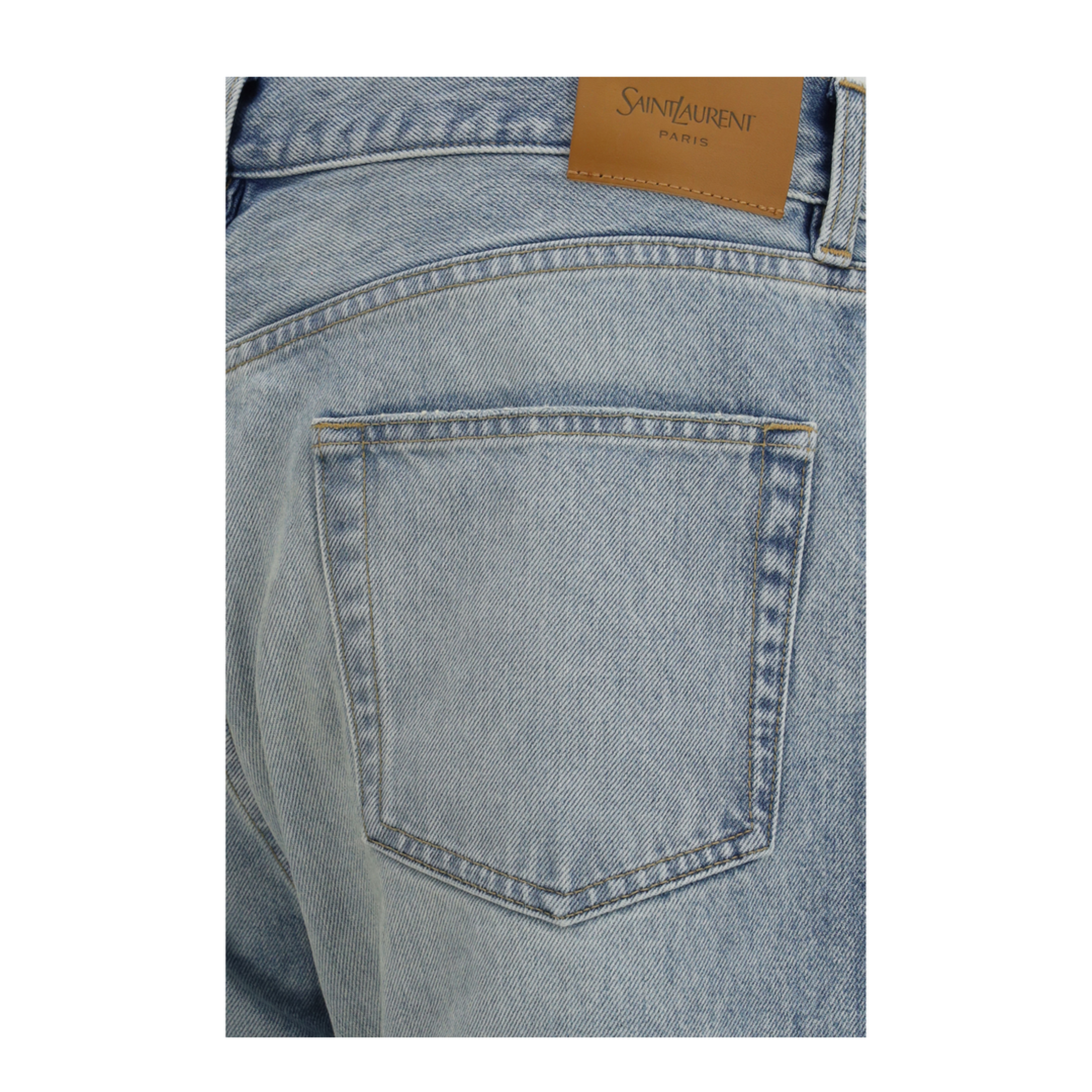 Cotton Denim Jeans with Stonewashed Finish - Image 3