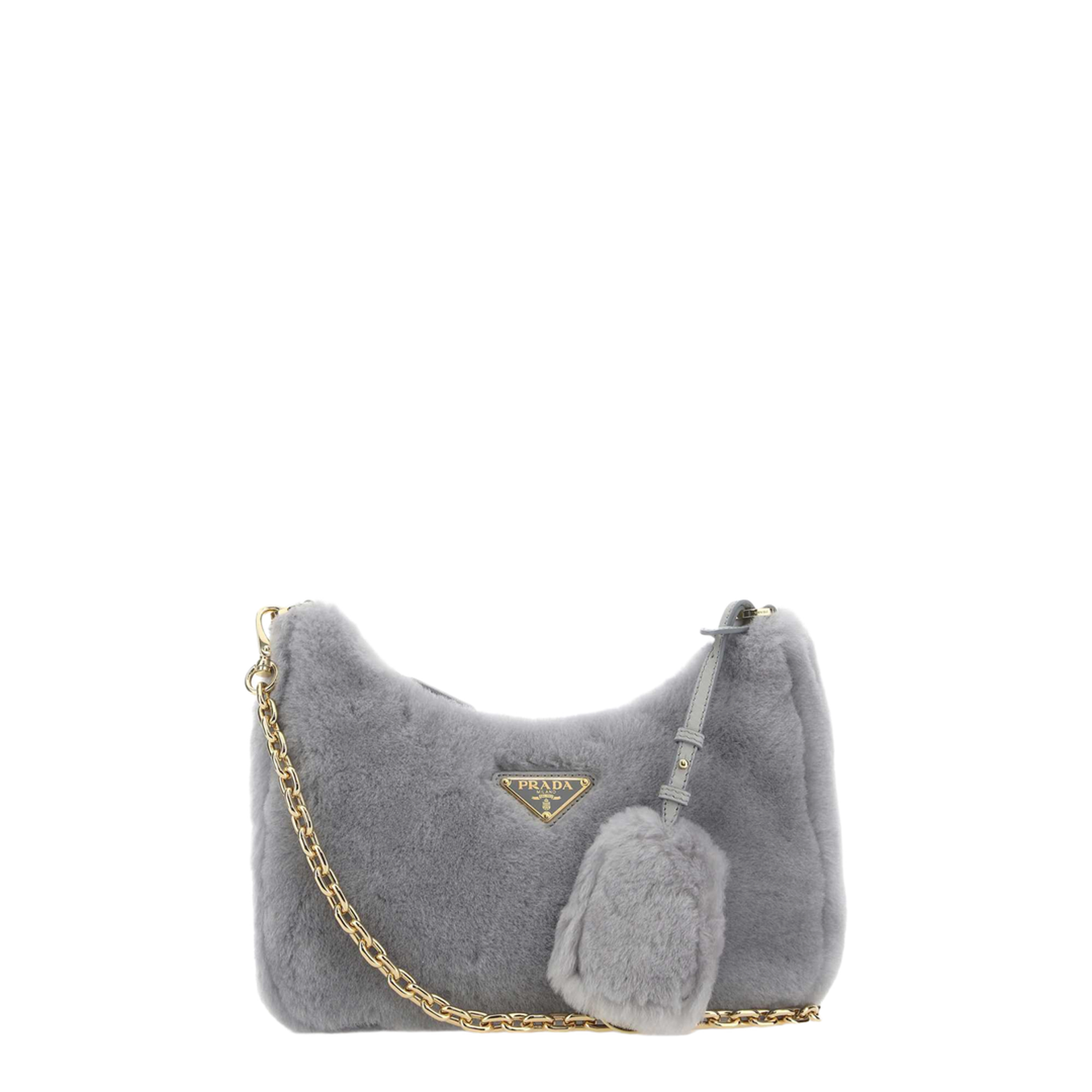 Re-Edition Mini Shearling Shoulder Bag - Light Grey - Image 1