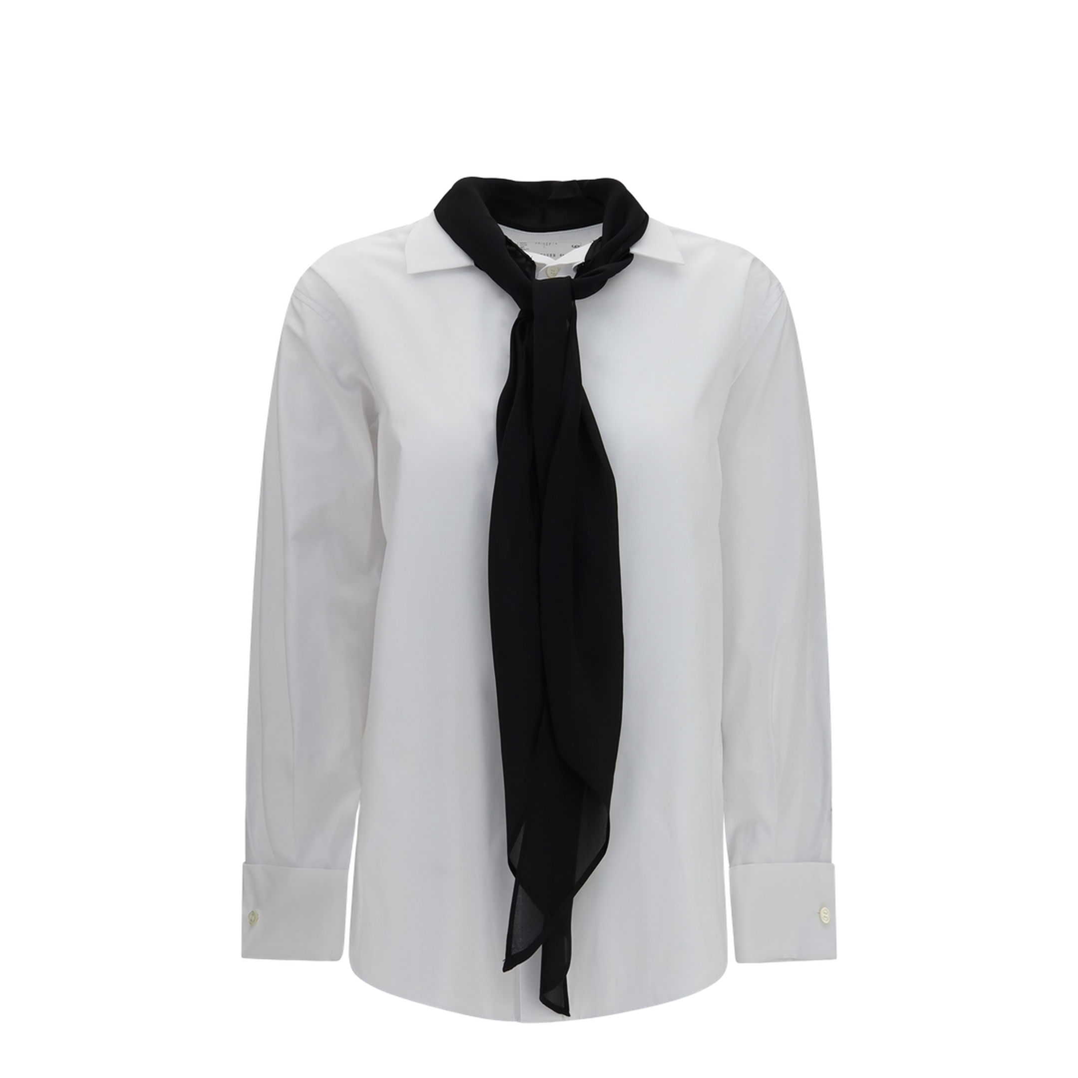 Cotton Poplin Scarf Shirt - Image 1