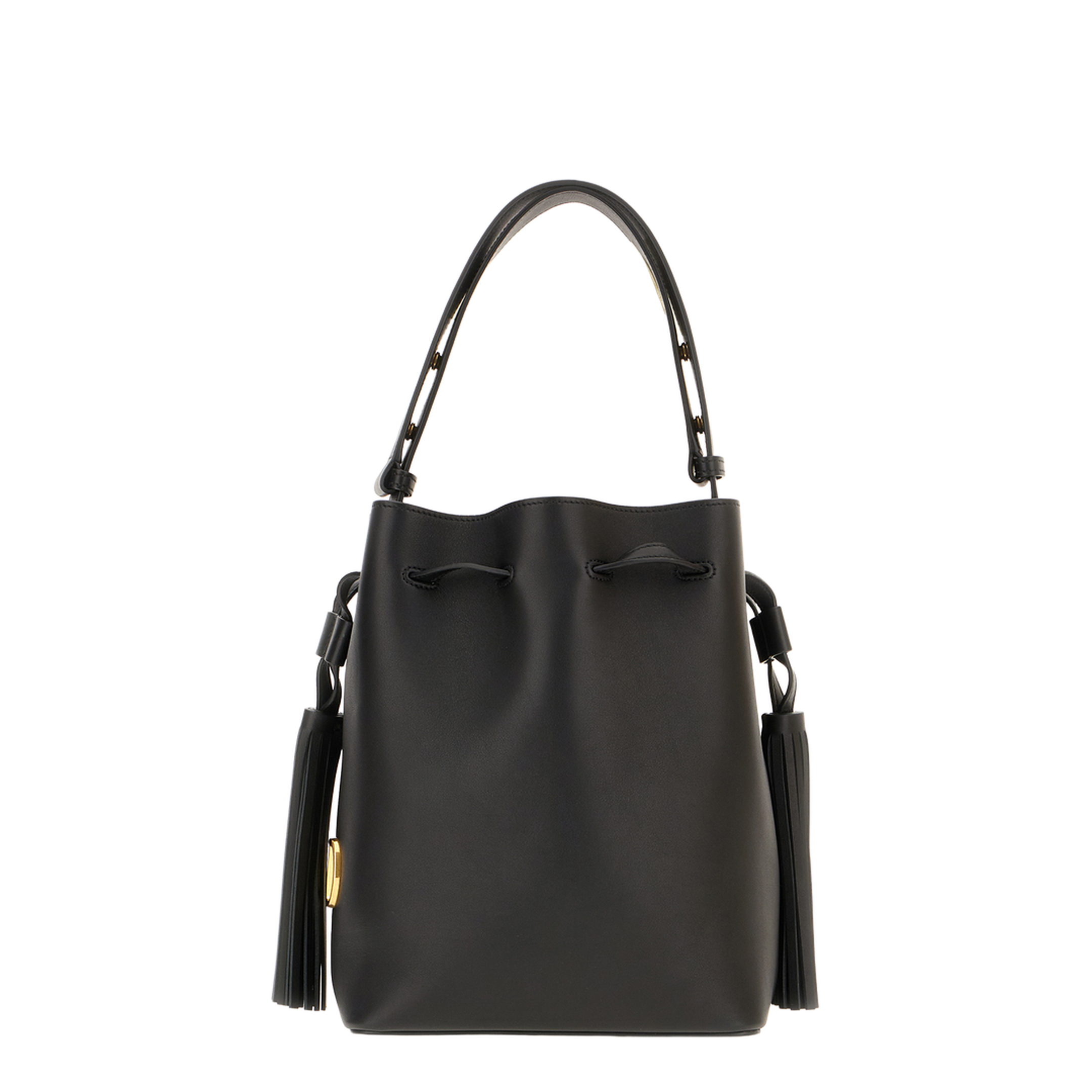 So Seau Leather Bucket Bag with Metal VLogo - Image 4