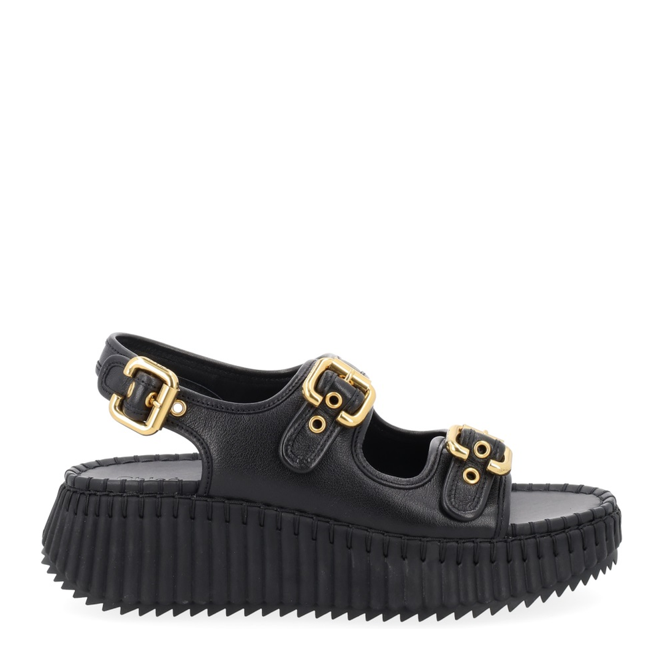 Nama Sandal With Wedge in Black - Image 1