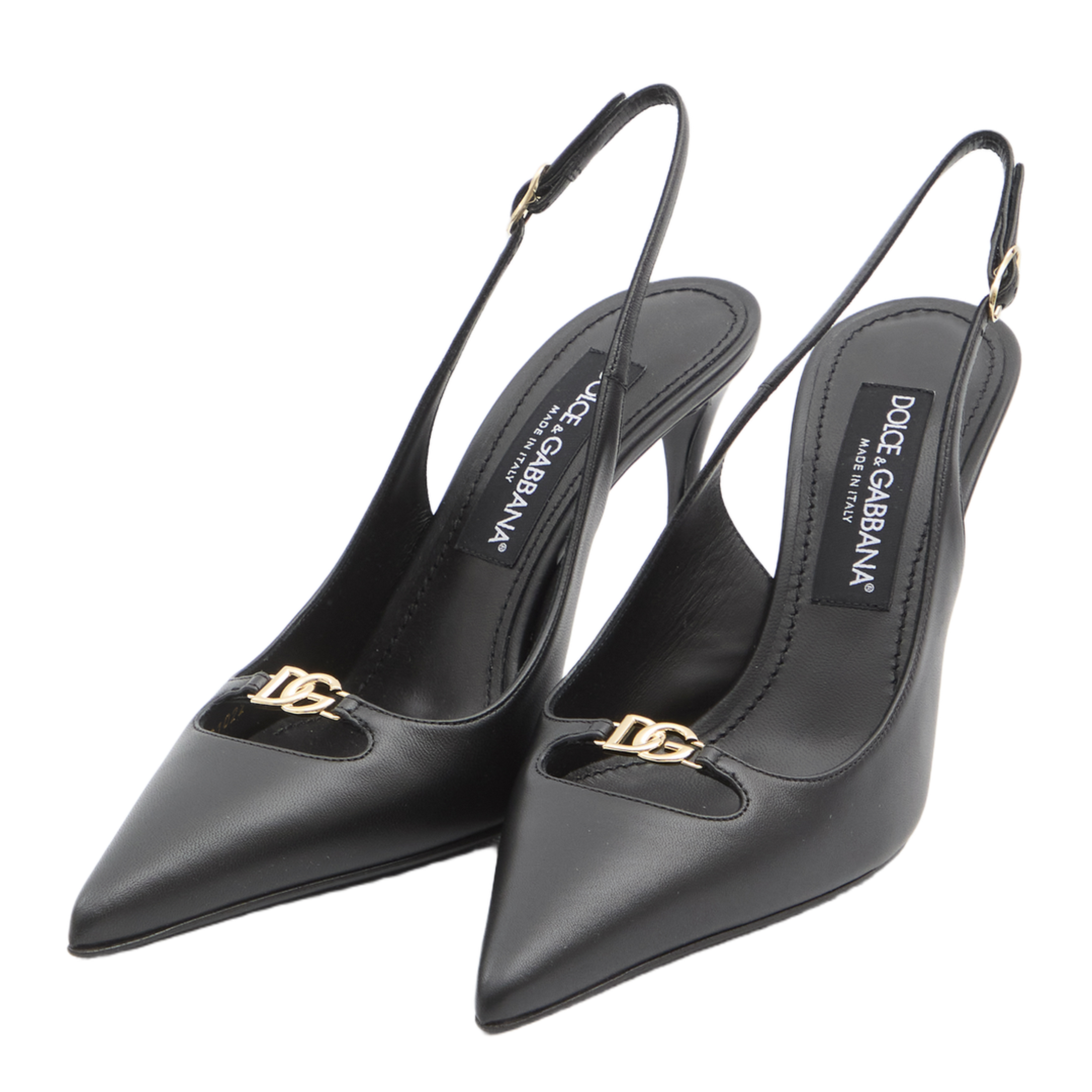 Leather Pump With Metal Dg Logo - Image 2