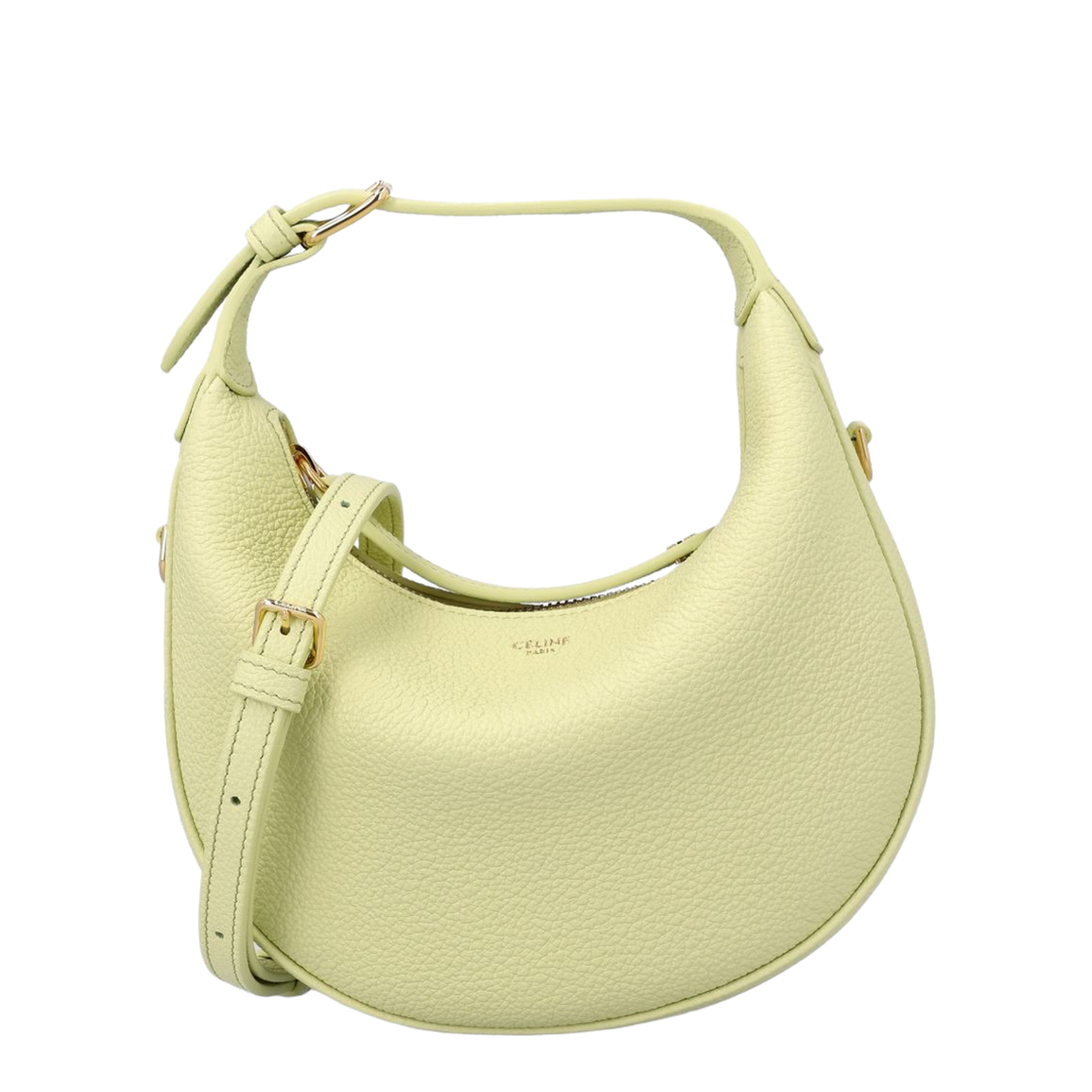 Lulu Grained Calfskin Shoulder Bag - Soft Lime - Image 1