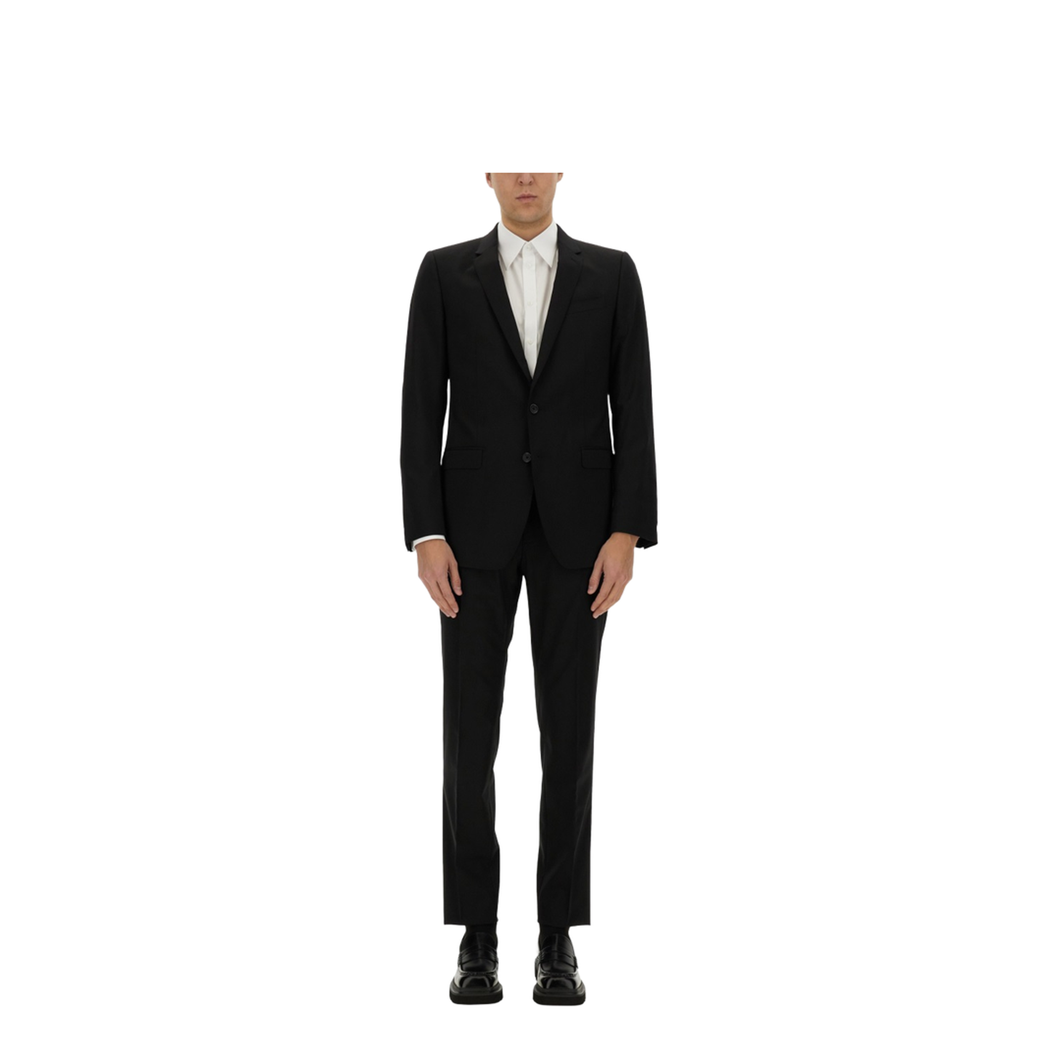 Two-piece suit in black wool - Image 1