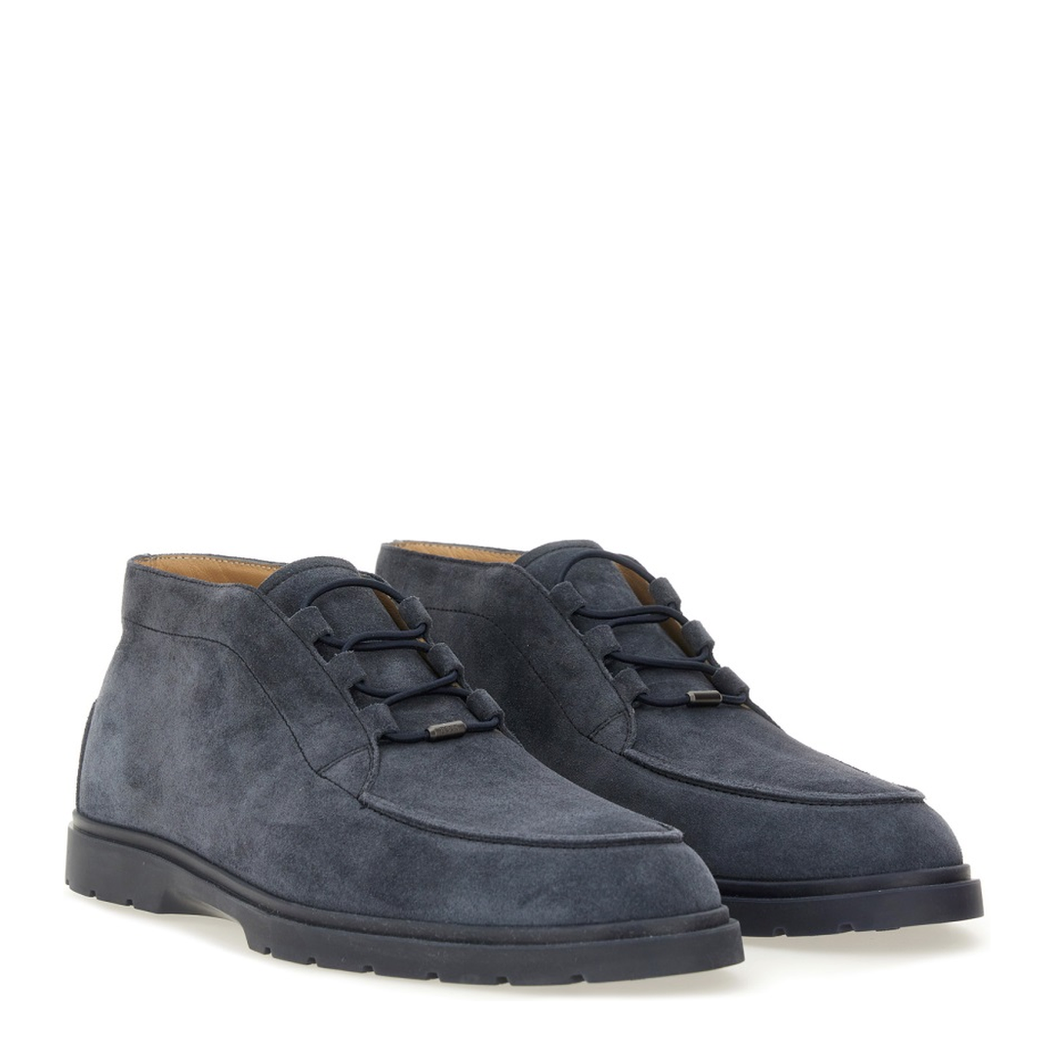 Blue Front Lace-Up Fastening Round Toe Branded Insole - Image 2