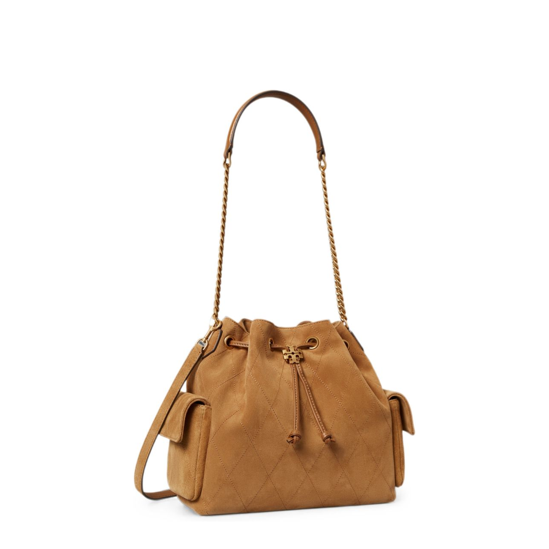 Romy Suede Bucket Bag - Caramel - Image 5