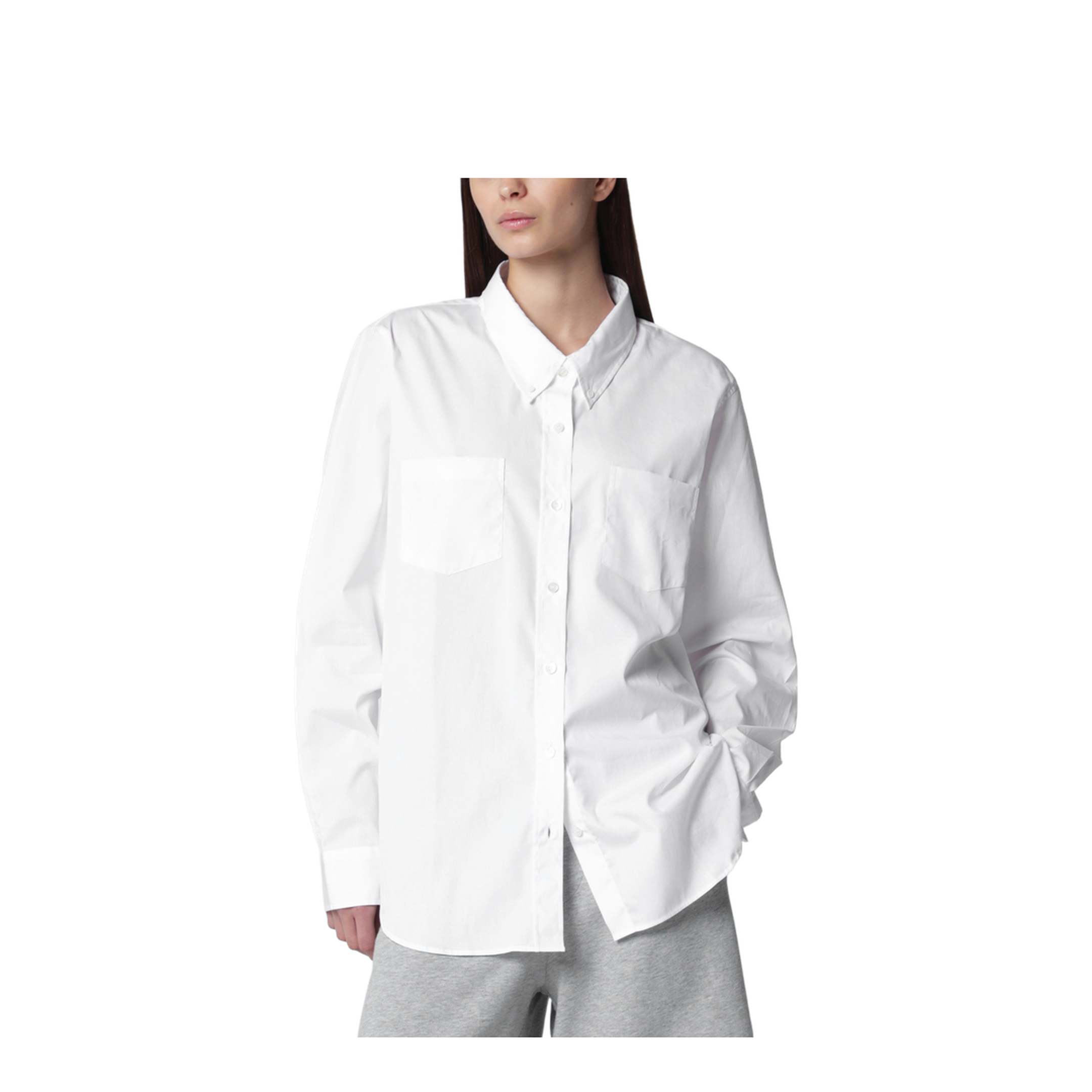 White Button-Down Cotton Shirt - Image 1