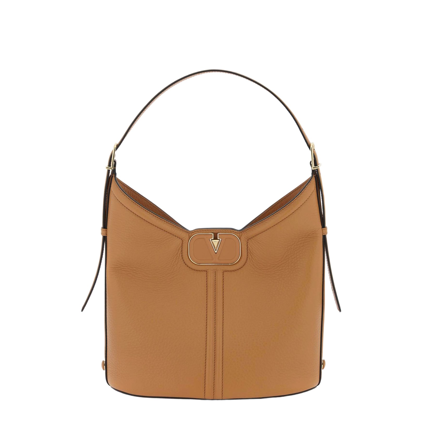 Camel Leather Vlogo Handbag - Image 1