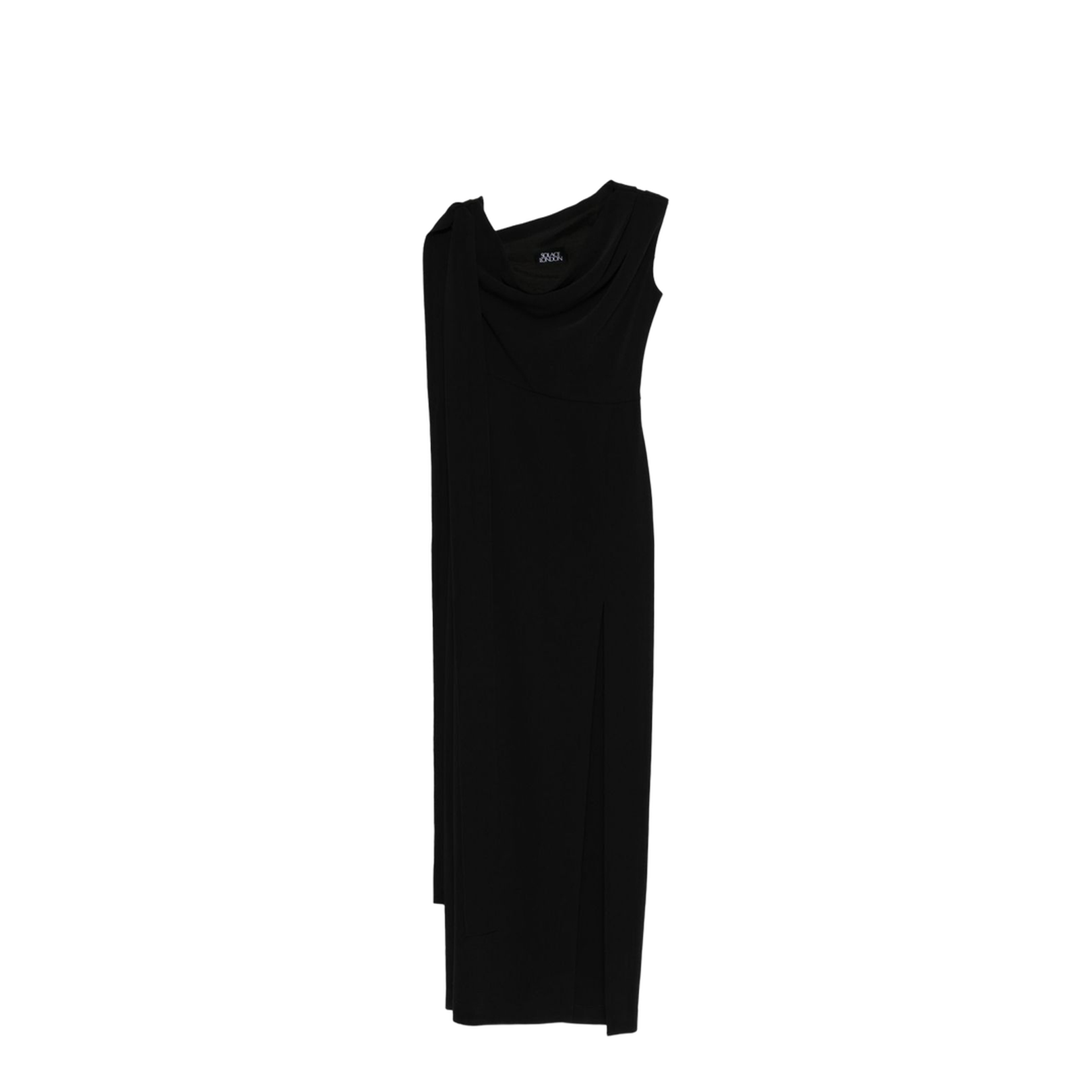 Black Side Split Sleeveless Maxi Length Dress - Image 1
