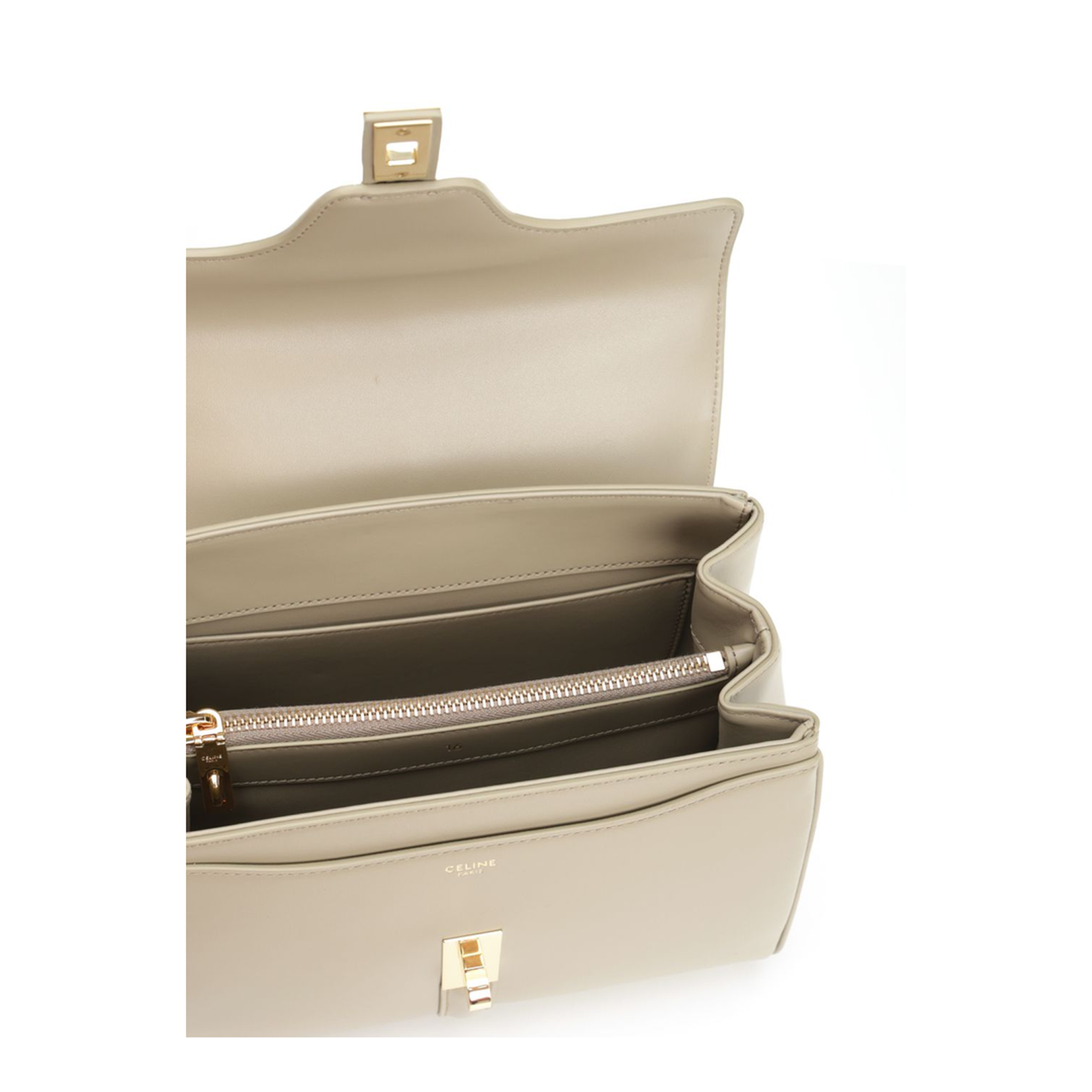 Small 16 Satinated Hand Bag Calfskin Grey - Image 4