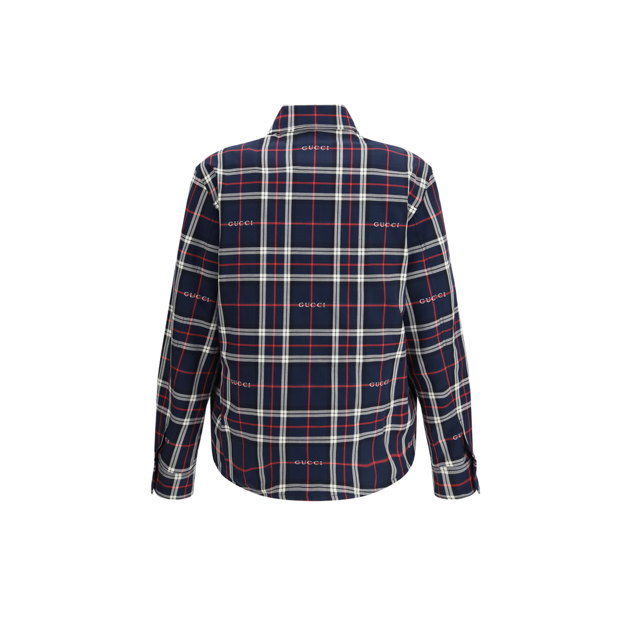 Padded Tartan Cotton Jacquard Shirt - Image 2