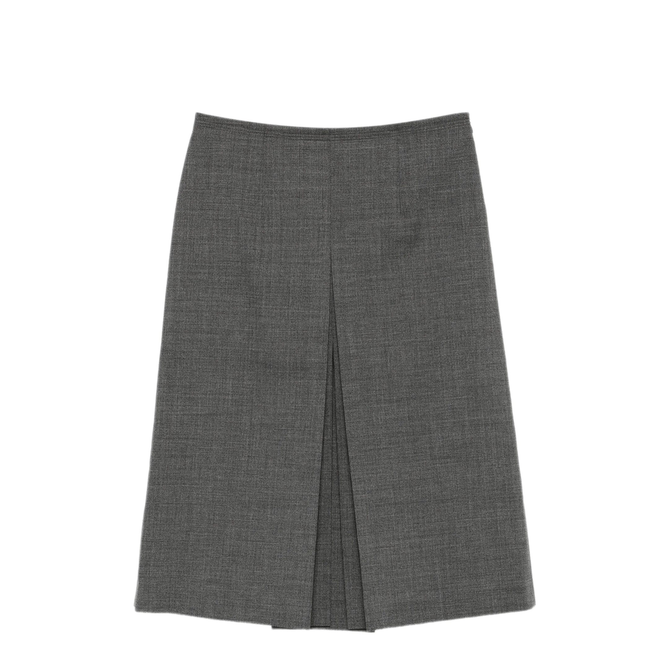 Pleated Wool Midi Skirt - Image 1