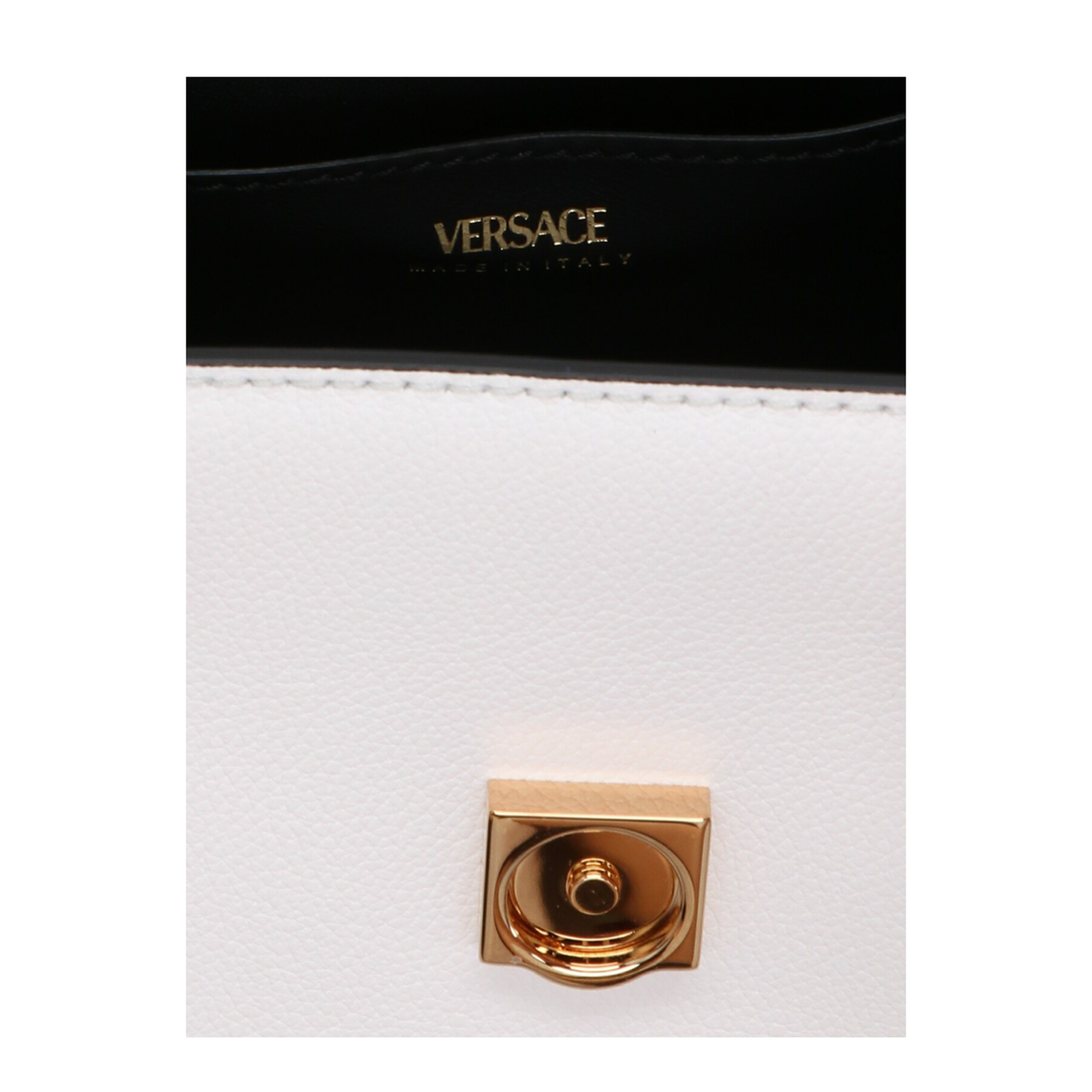 La Medusa Small Leather Top-Handle Bag - Optical White - Image 5