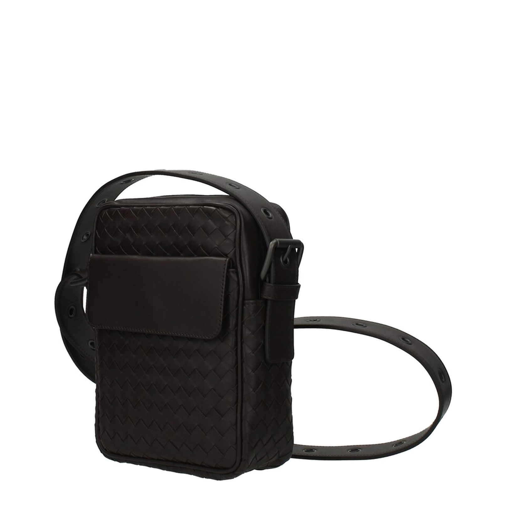 Intrecciato Leather Shoulder Bags - Black - Image 2