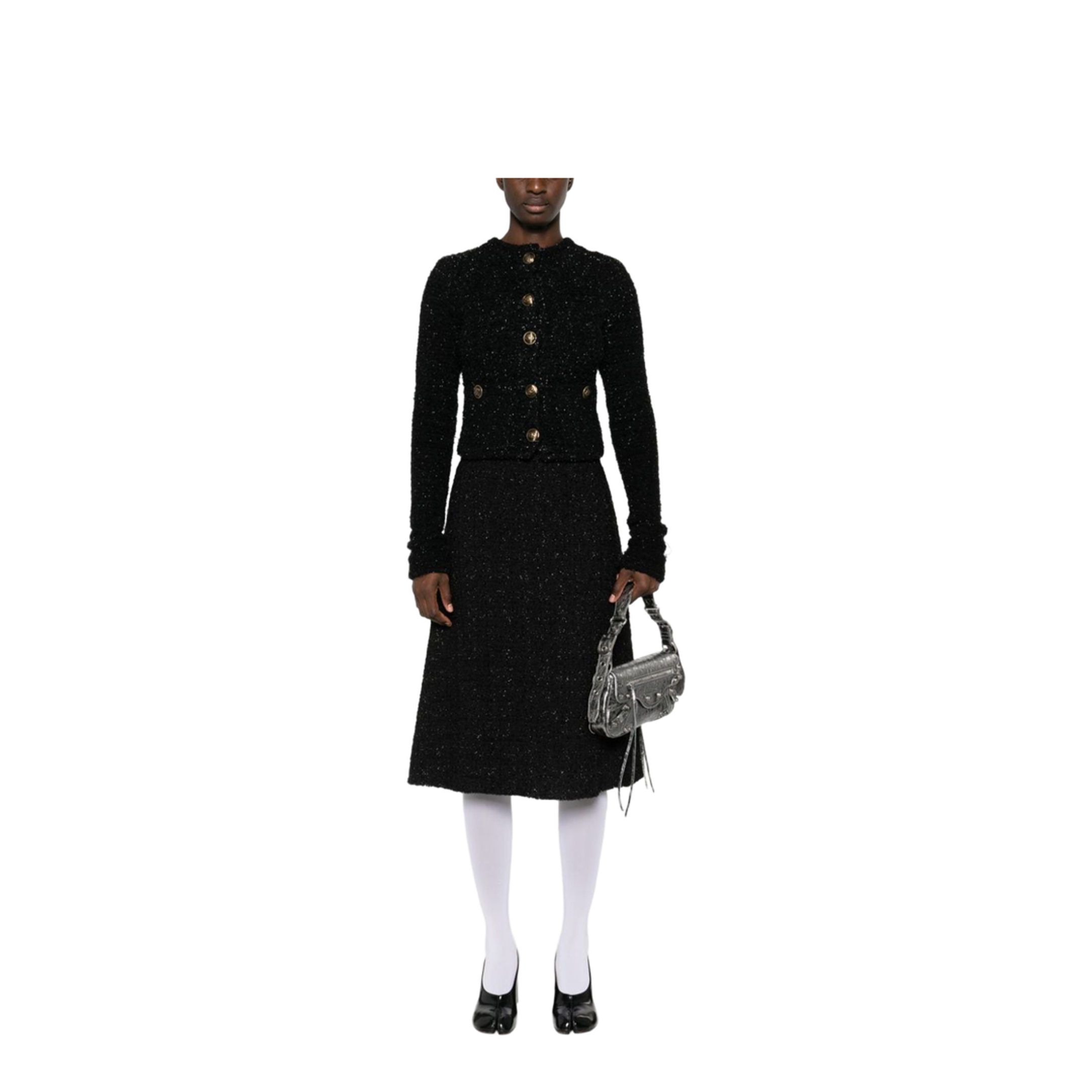 Cropped Tweed Cardigan - Image 3