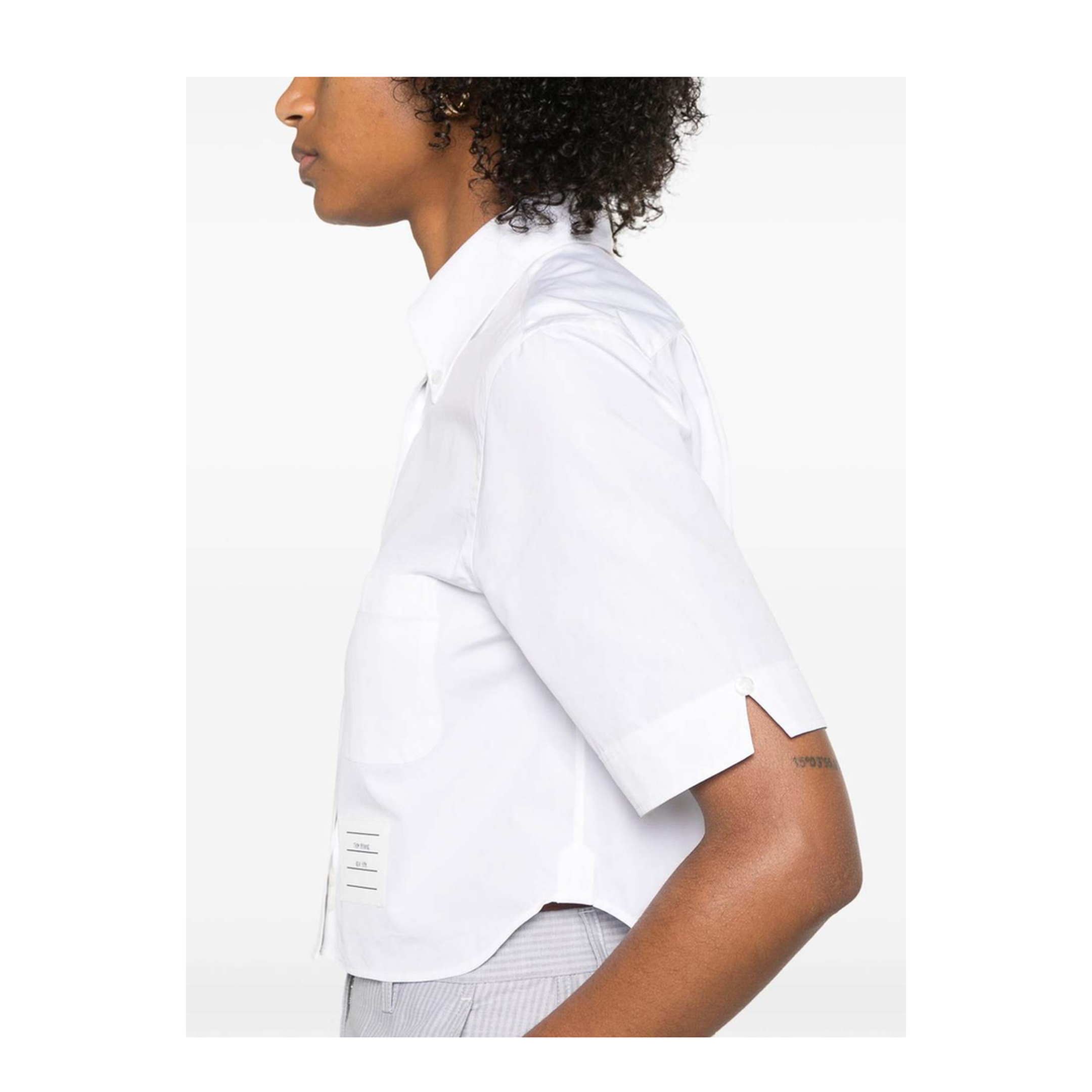 Cotton Cropped Shirt - Image 3
