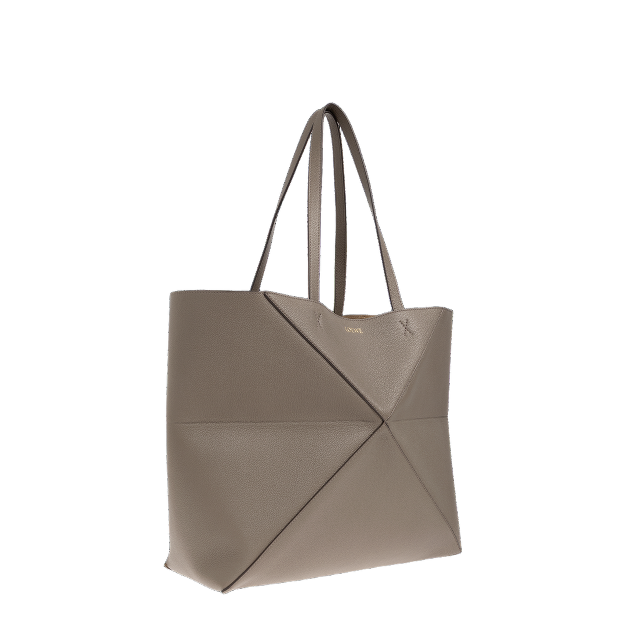 Puzzle Fold Large Horizontal Calfskin Tote - Taupe - Image 4