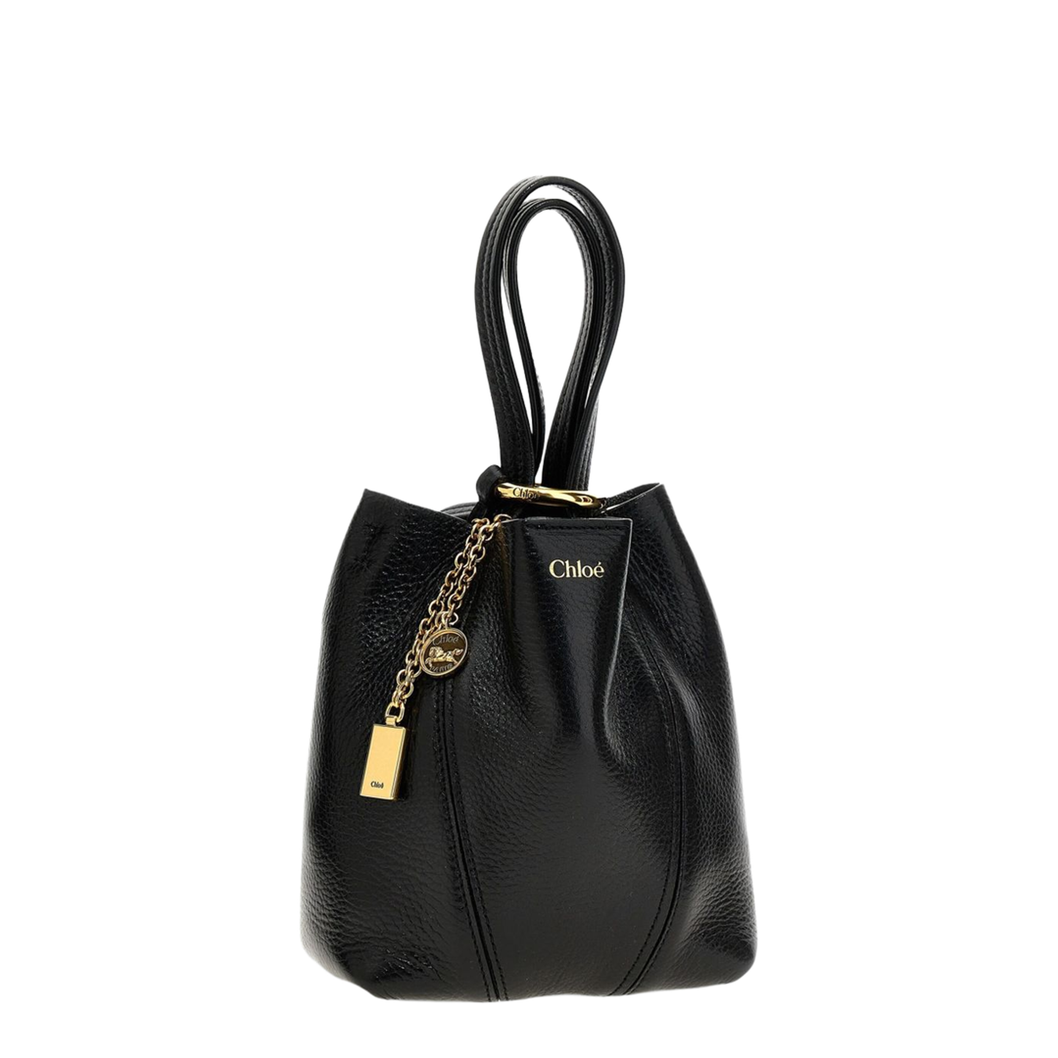 Small Spin Tote Bag in Grained Leather - Image 3