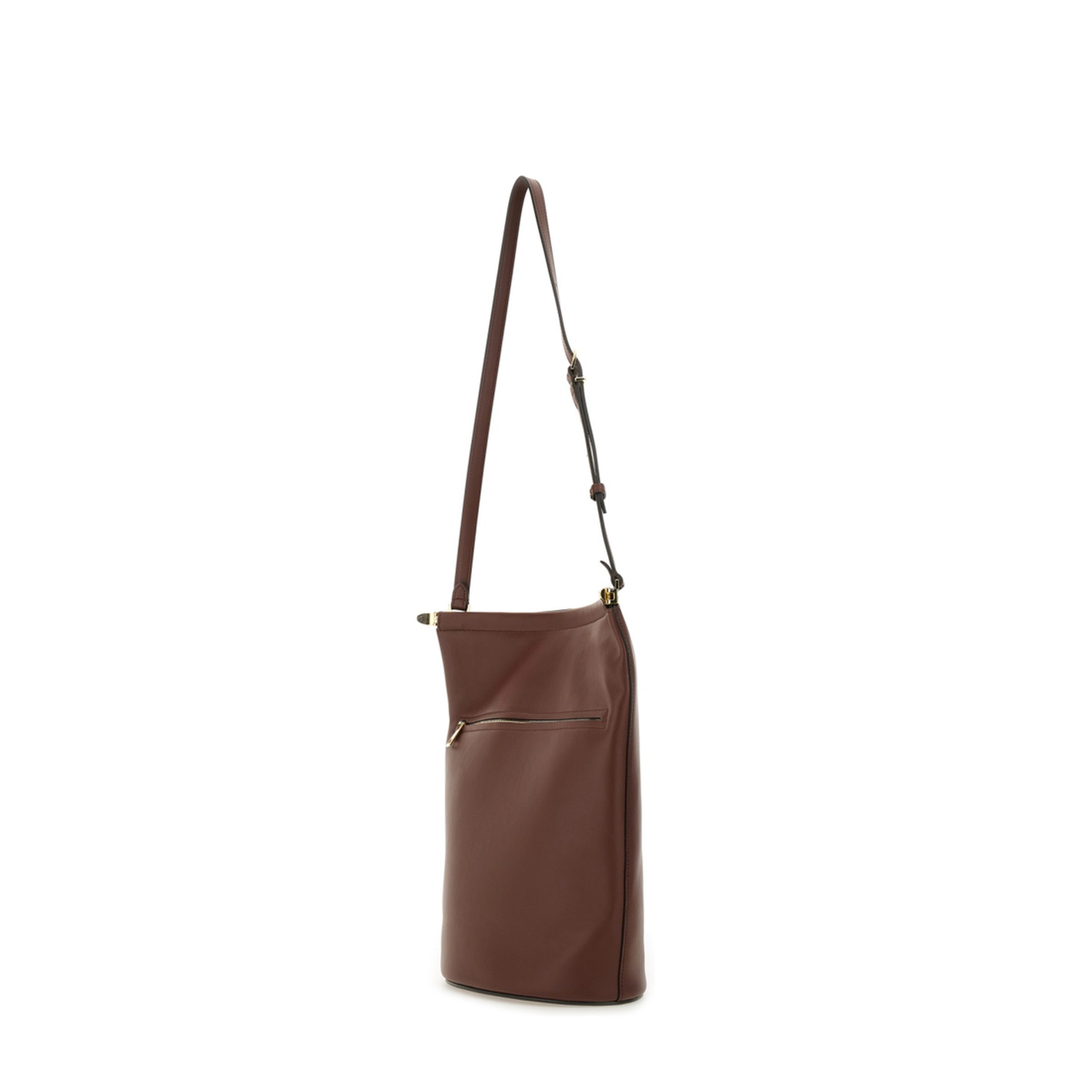 Small Calfskin Bucket Bag - Brown - Image 4