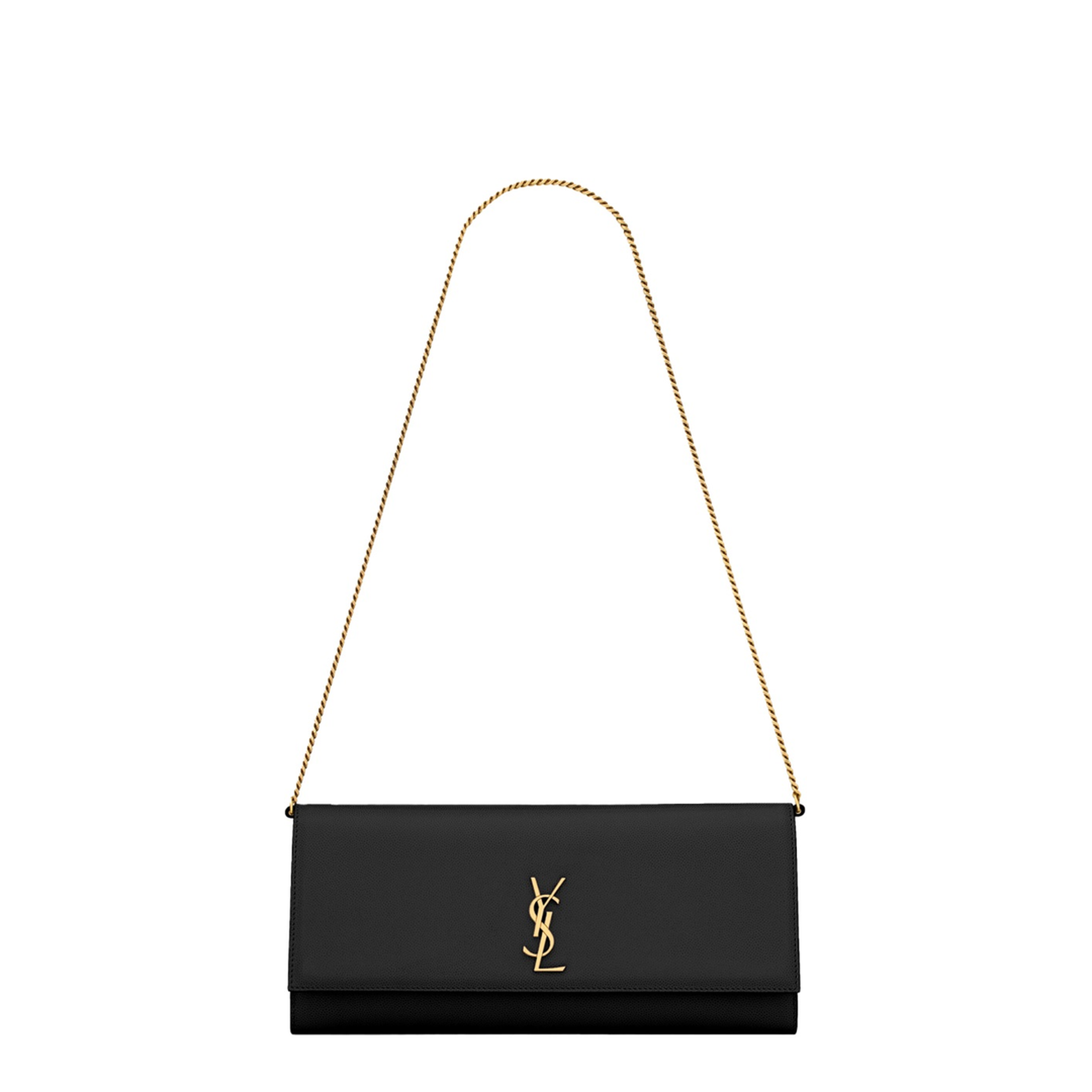 Kate Grain de Poudre Leather Clutch - Black - Image 1