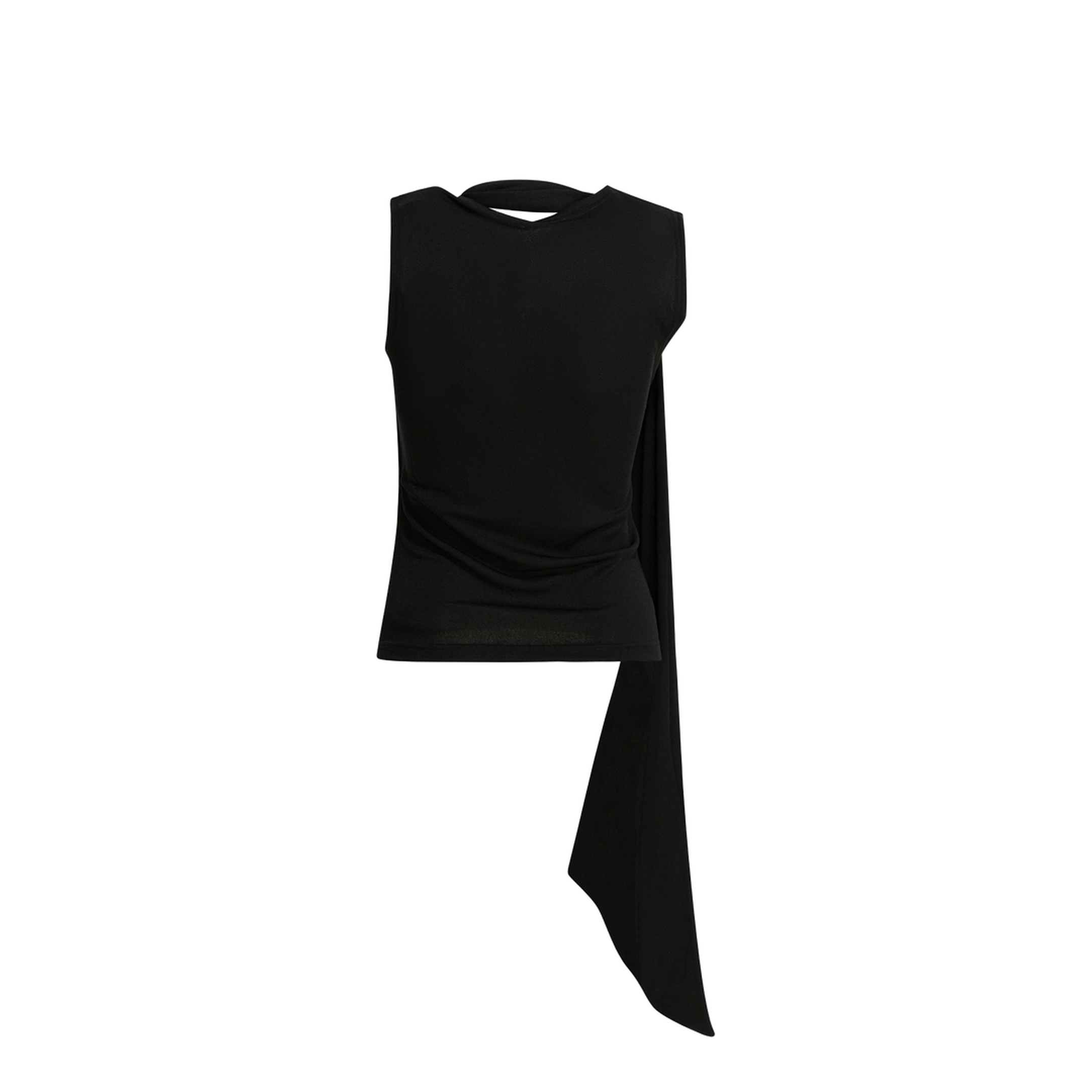 Sleeveless Top With Lavalliere - Image 2