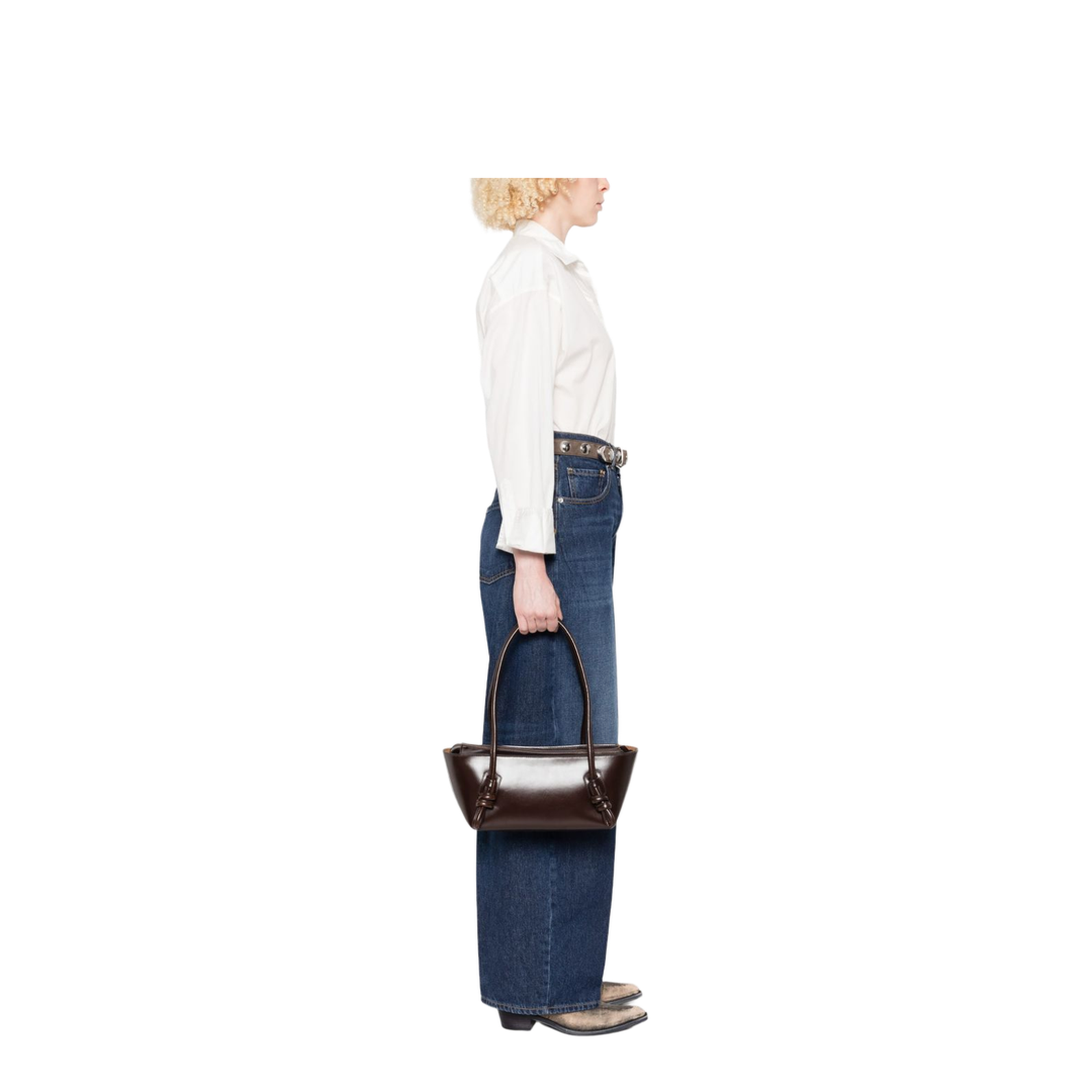 Fleca Medium Calf Leather Shoulder Bag - Brown - Image 5