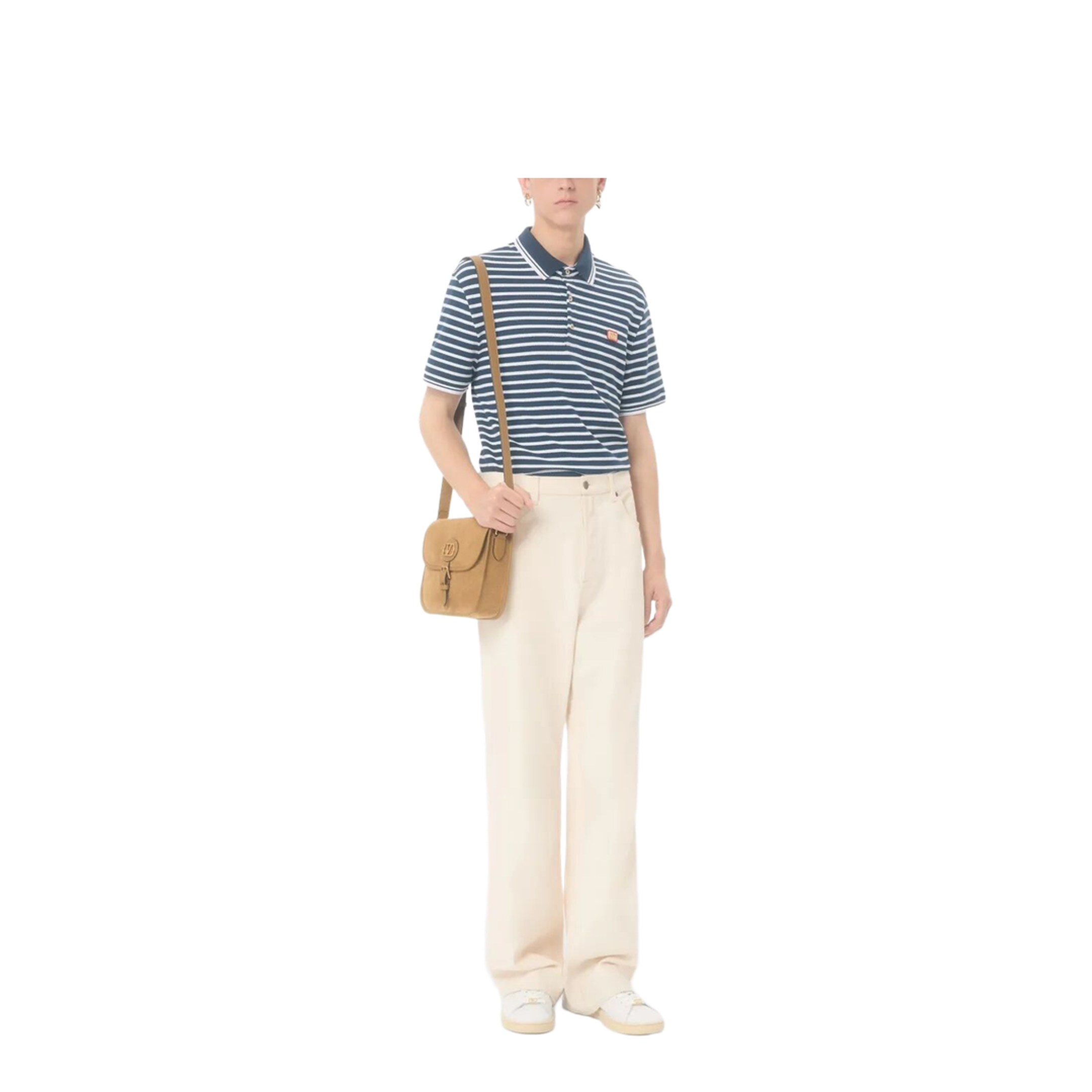 Cotton Piqué Polo with Vlogo Patch - Image 2