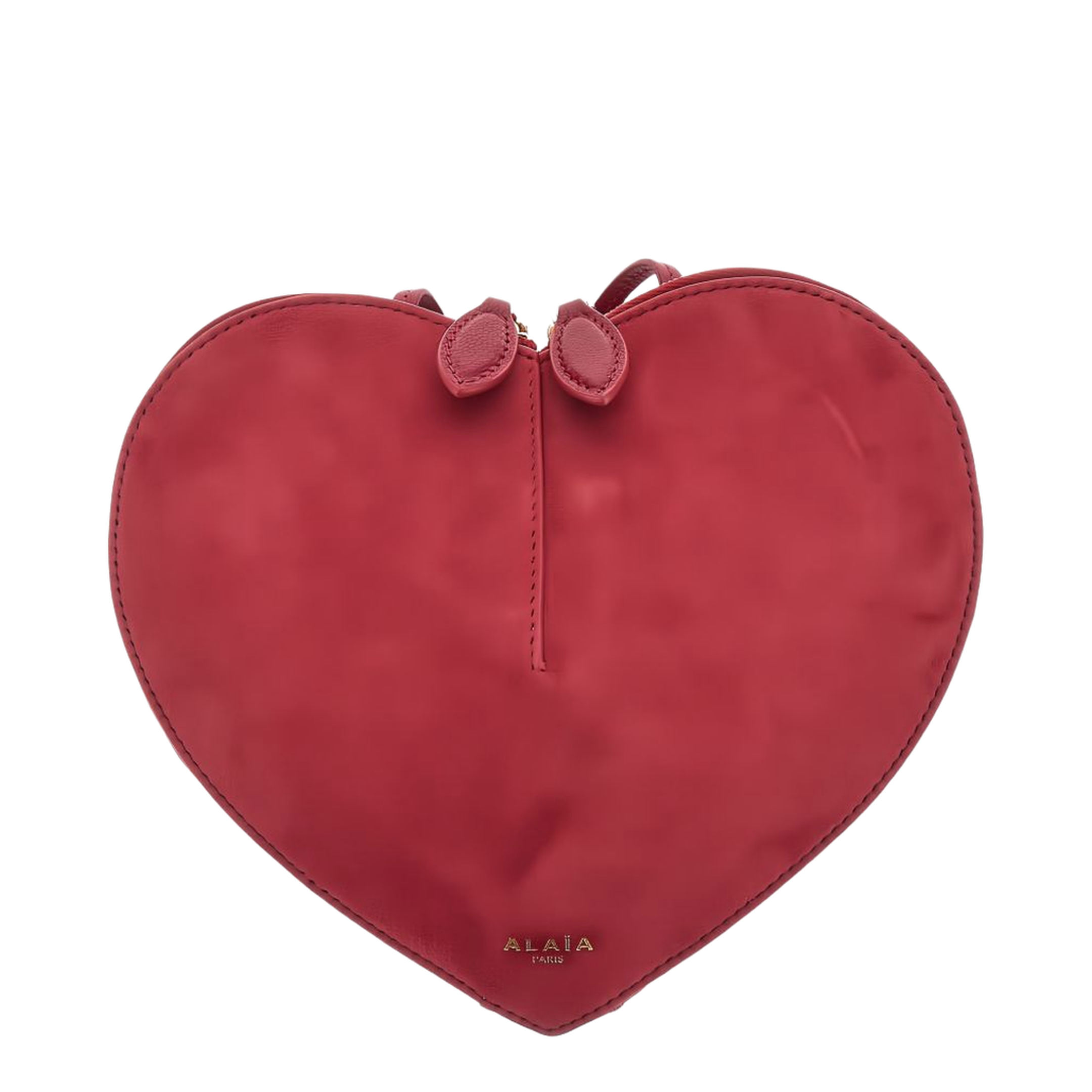 Le Cœur Bi-Material Leather Crossbody Bag - Framboise (Raspberry Red) - Image 1