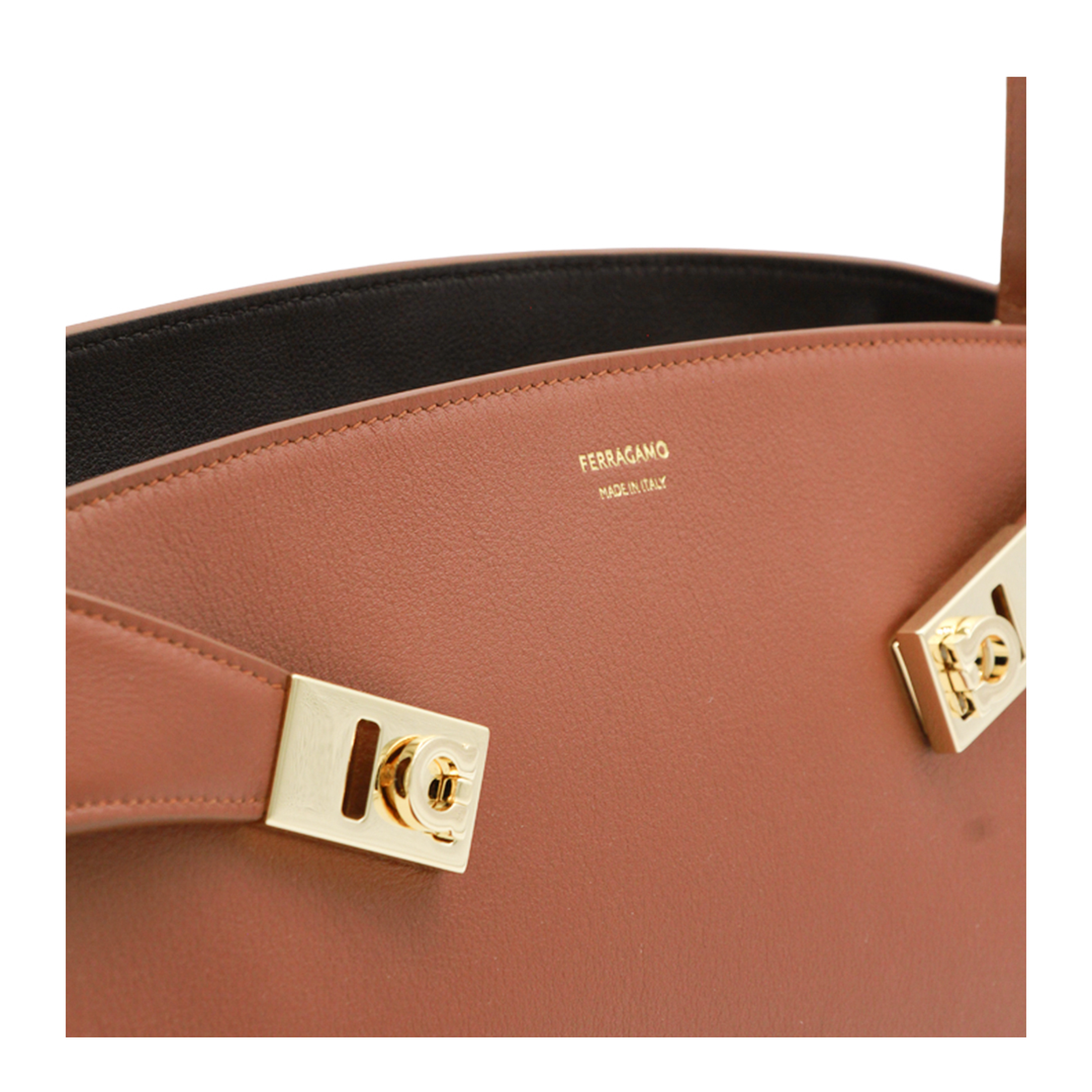 Hug Calfskin Shoulder Bag - Black - Image 7