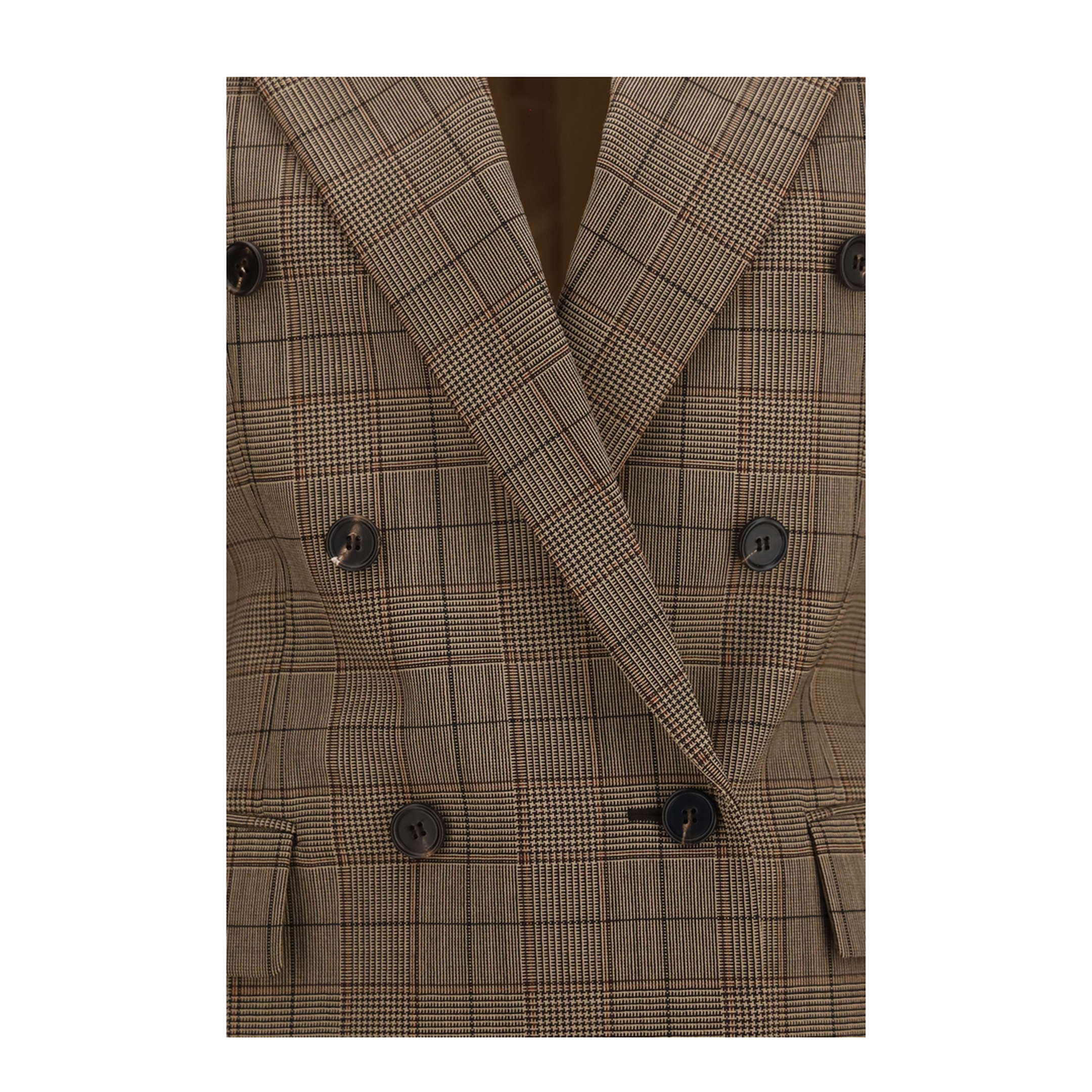 Checked Double-Breasted Blazer - Image 3