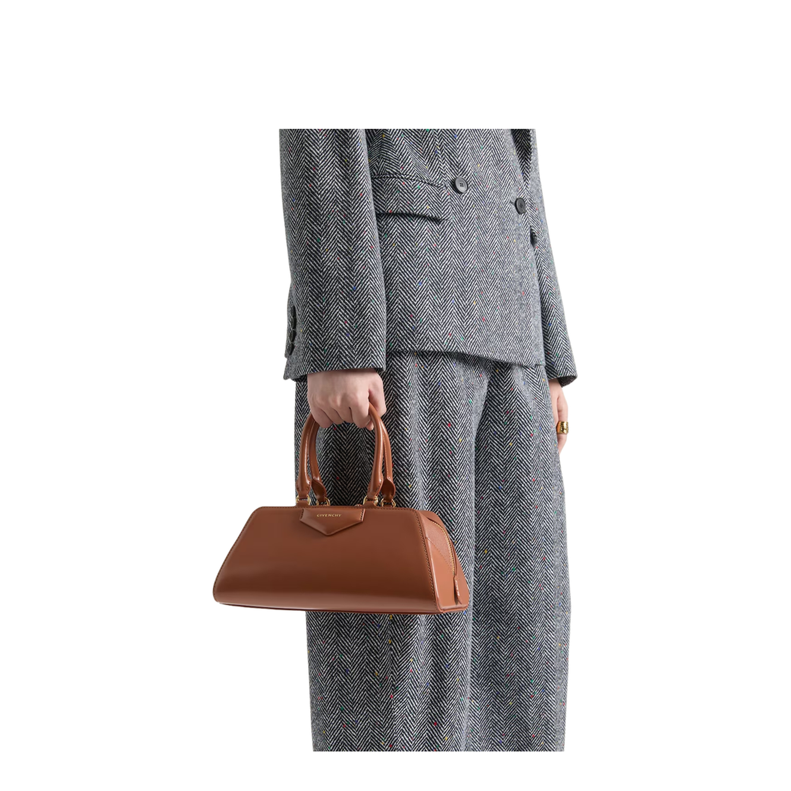 Small Antigona East-West Bag in Box Leather - Image 4