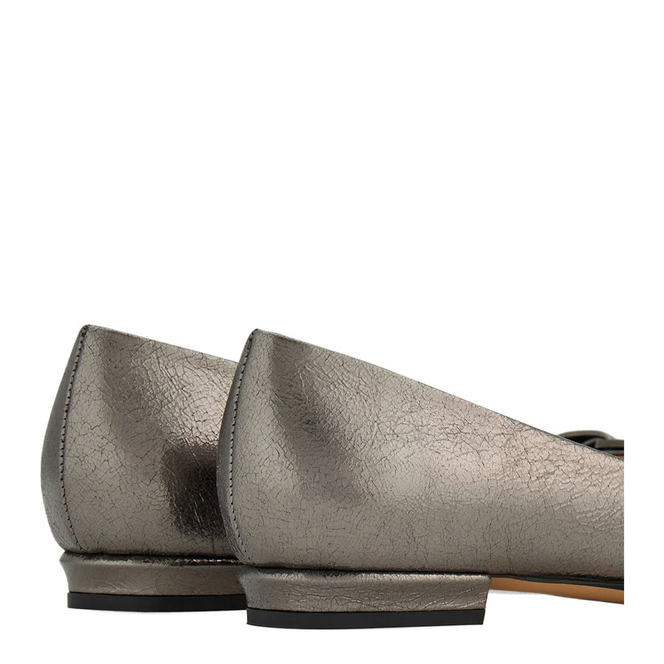 Varina Crackled Laminated Metallic Leather Ballet Flat - Image 3