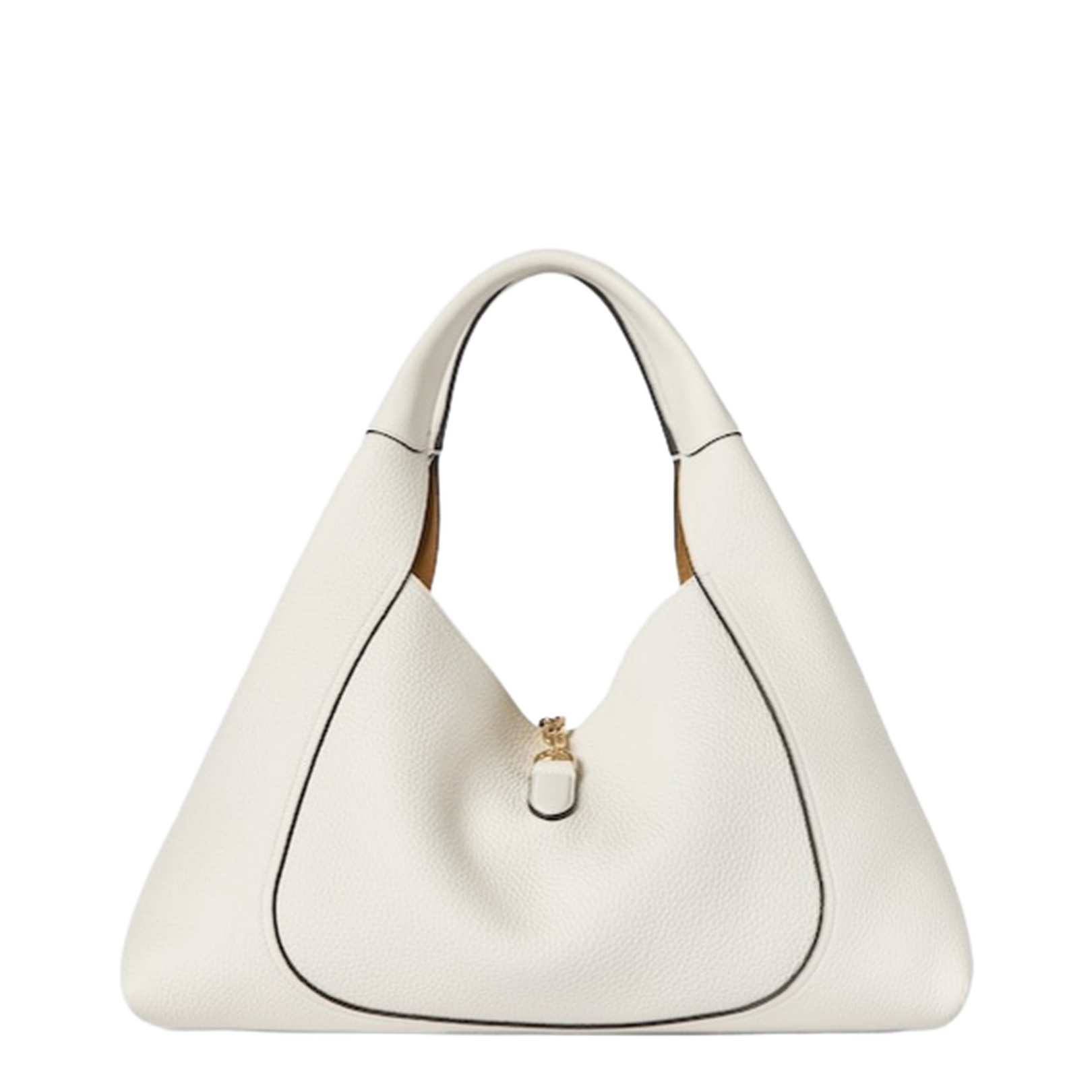 Softbit Maxi Shoulder Bag in White Leather - Image 5