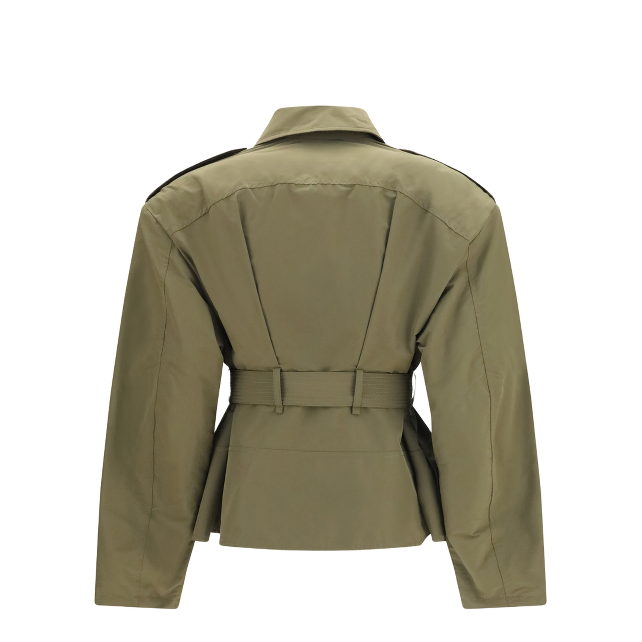 Cropped Belted High-Neck Jacket - Image 2
